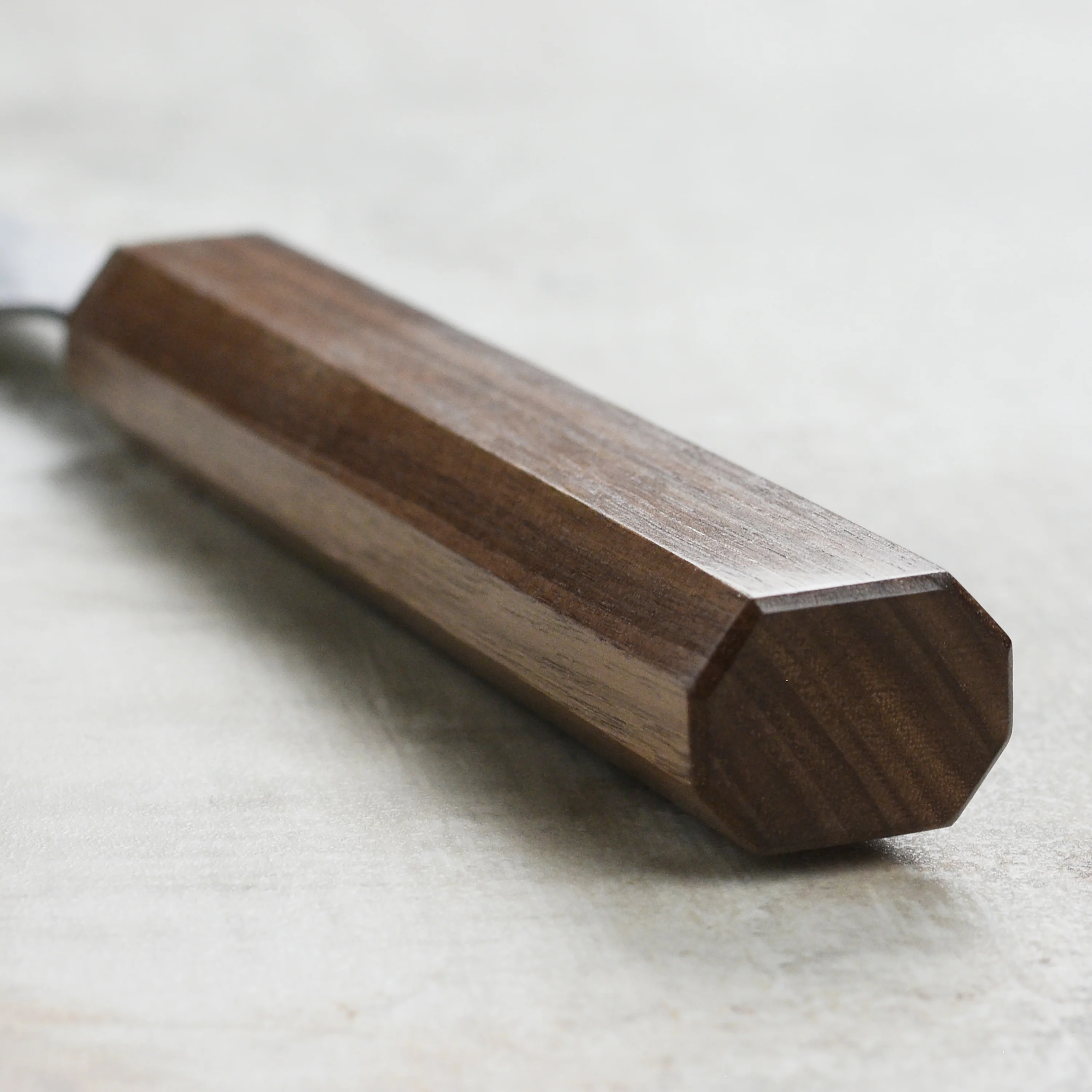 Masutani VG1 Hammered 6.7" Santoku, Octagonal Walnut Handle - Image 2
