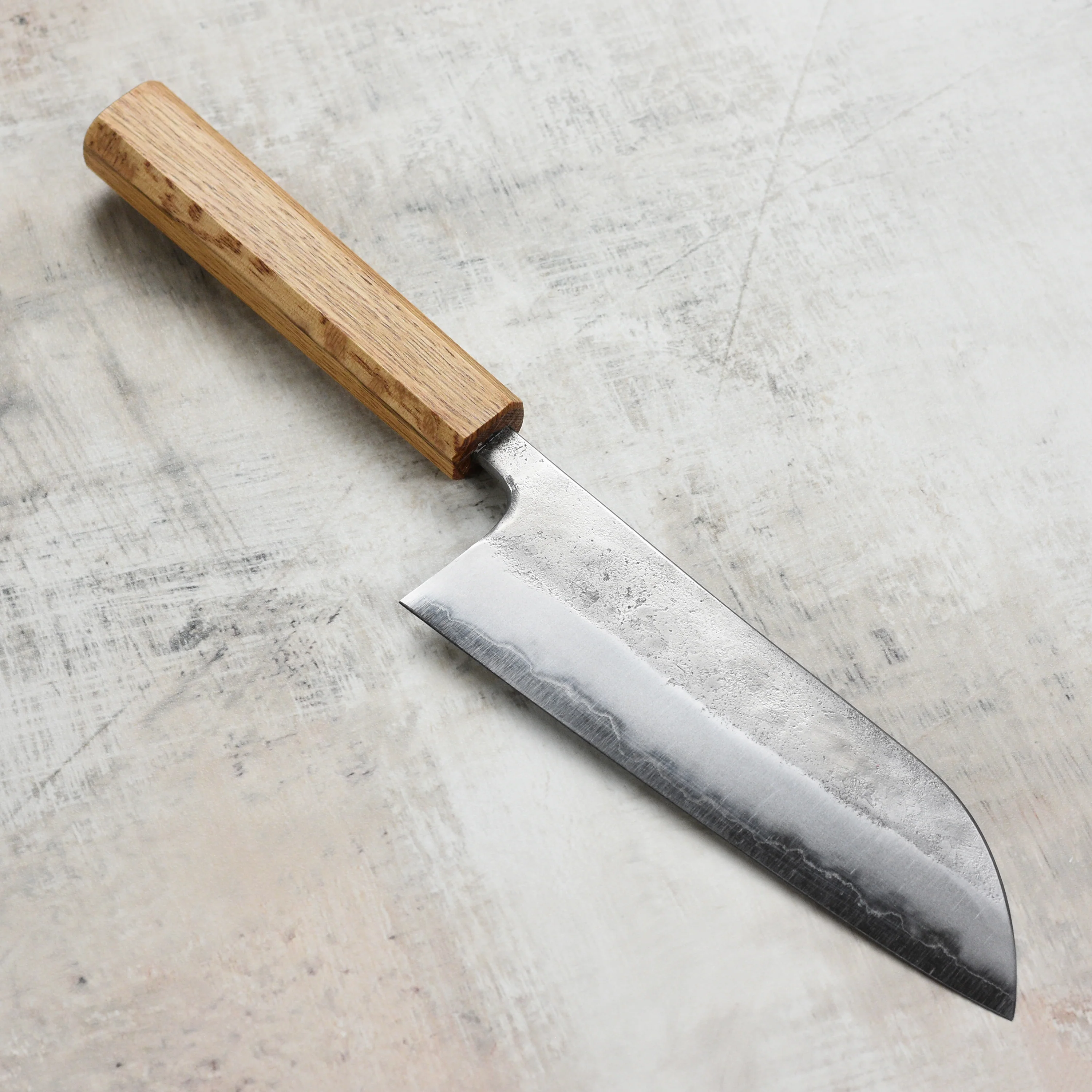 Matsubara Aogami #2 Nashiji Stainless Clad 6.7" Santoku - Image 3