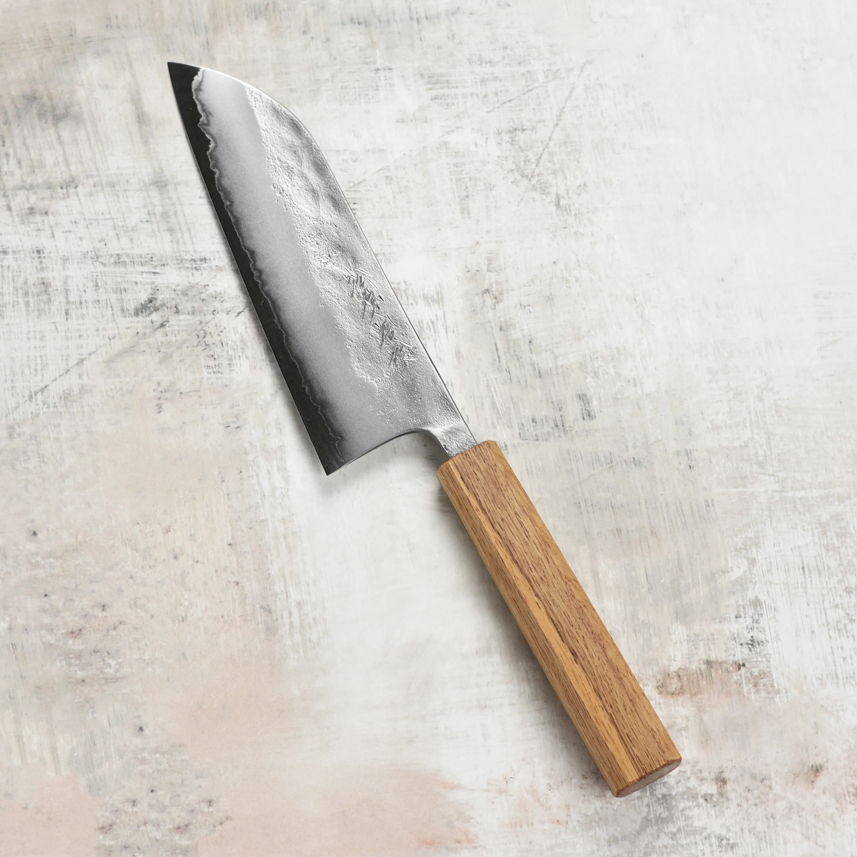 Matsubara Aogami #2 Nashiji Stainless Clad 6.7" Santoku - Image 8