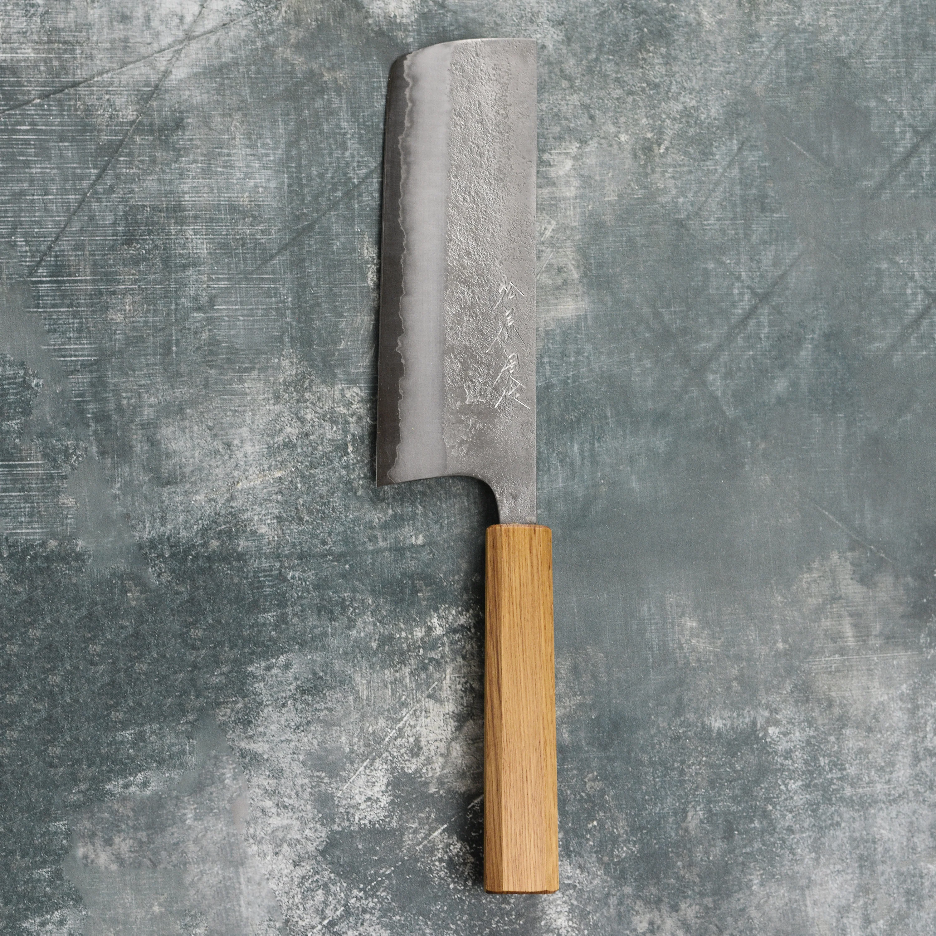 Matsubara Aogami #2 Nashiji Stainless Clad 6.5" Nakiri - Image 4