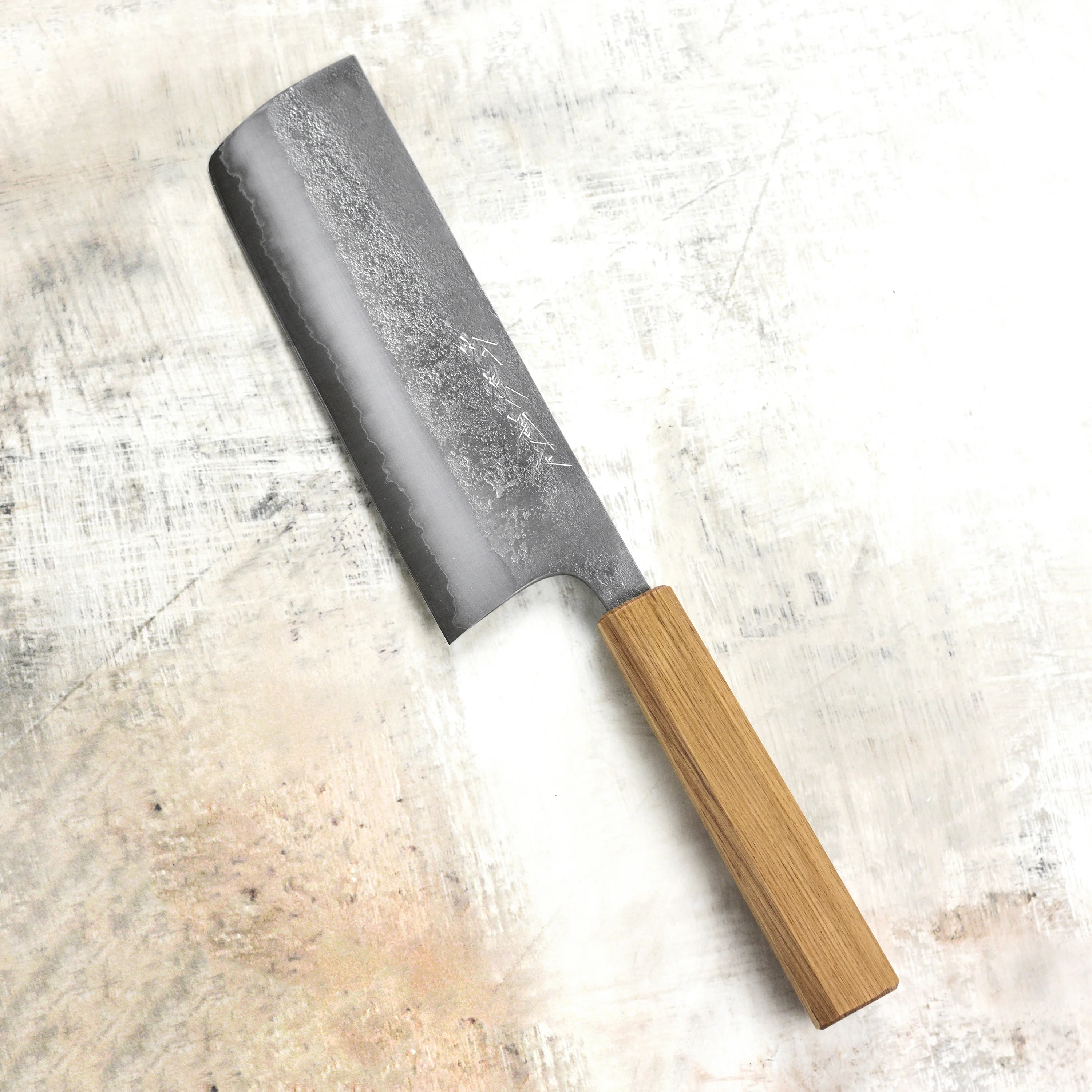 Matsubara Aogami #2 Nashiji Stainless Clad 6.5" Nakiri - Image 6