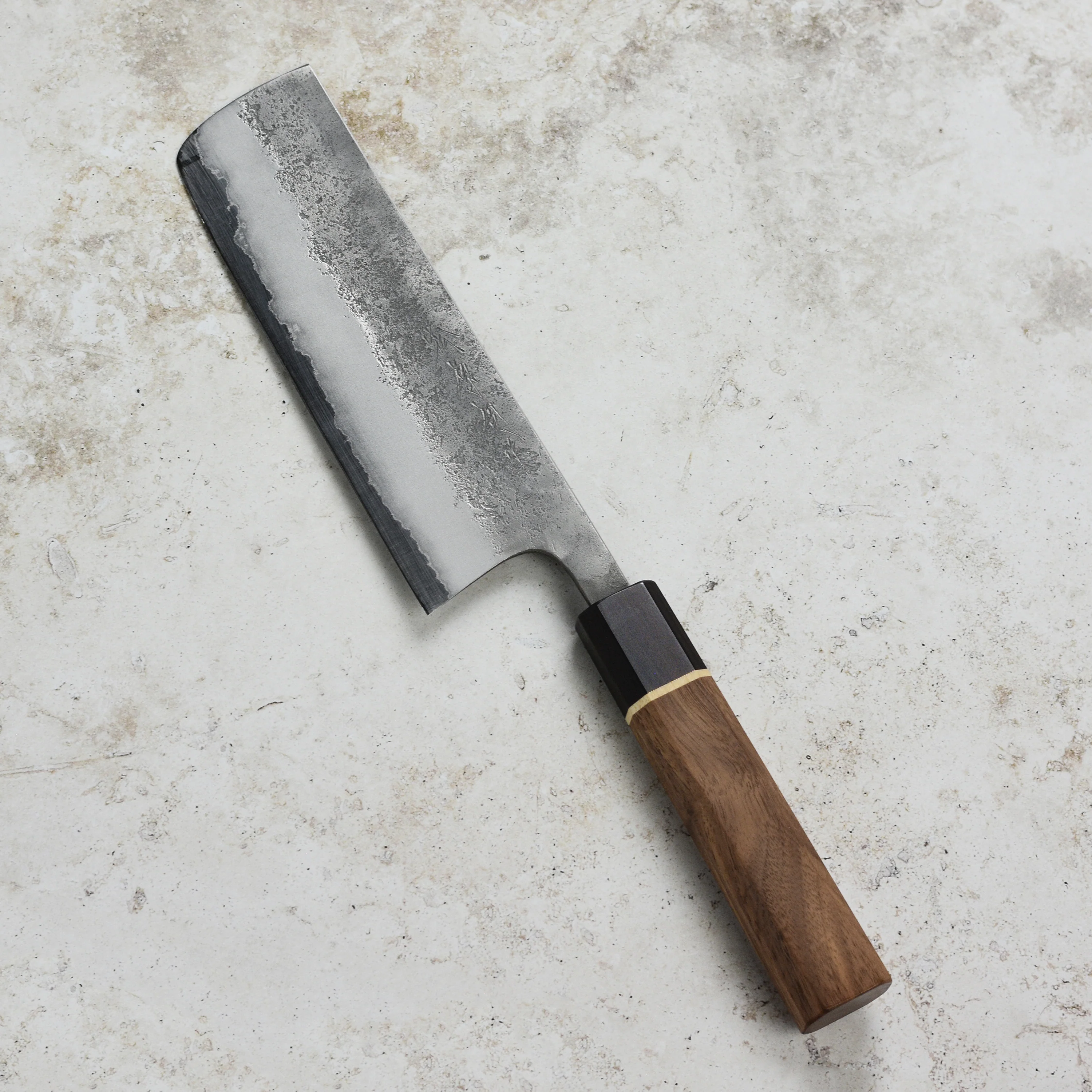 Matsubara Aogami #2 Nashiji Stainless Clad 6.5" Nakiri - Image 8