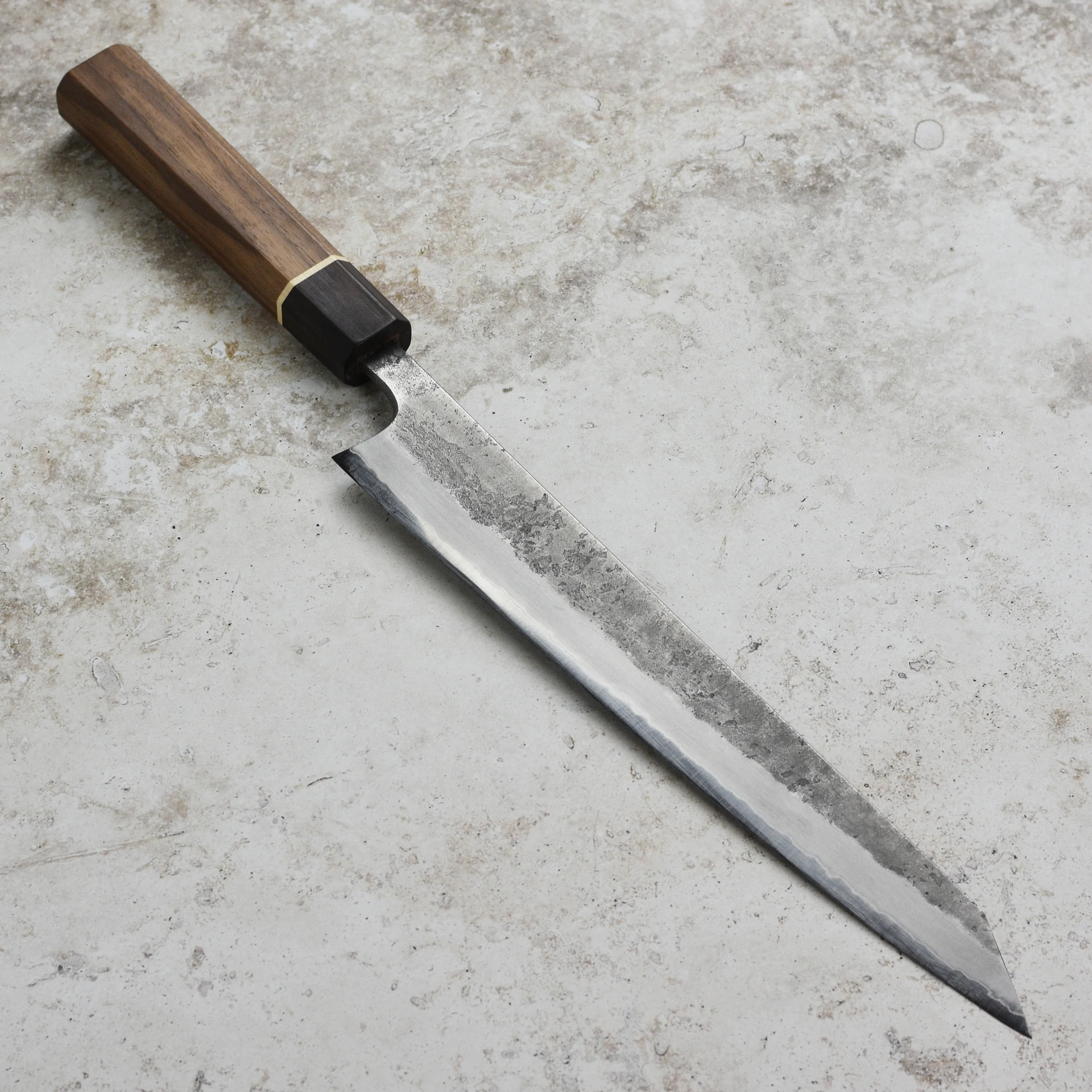 Matsubara Aogami #2 Nashiji Stainless Clad 10.6" Sujihiki - Image 6