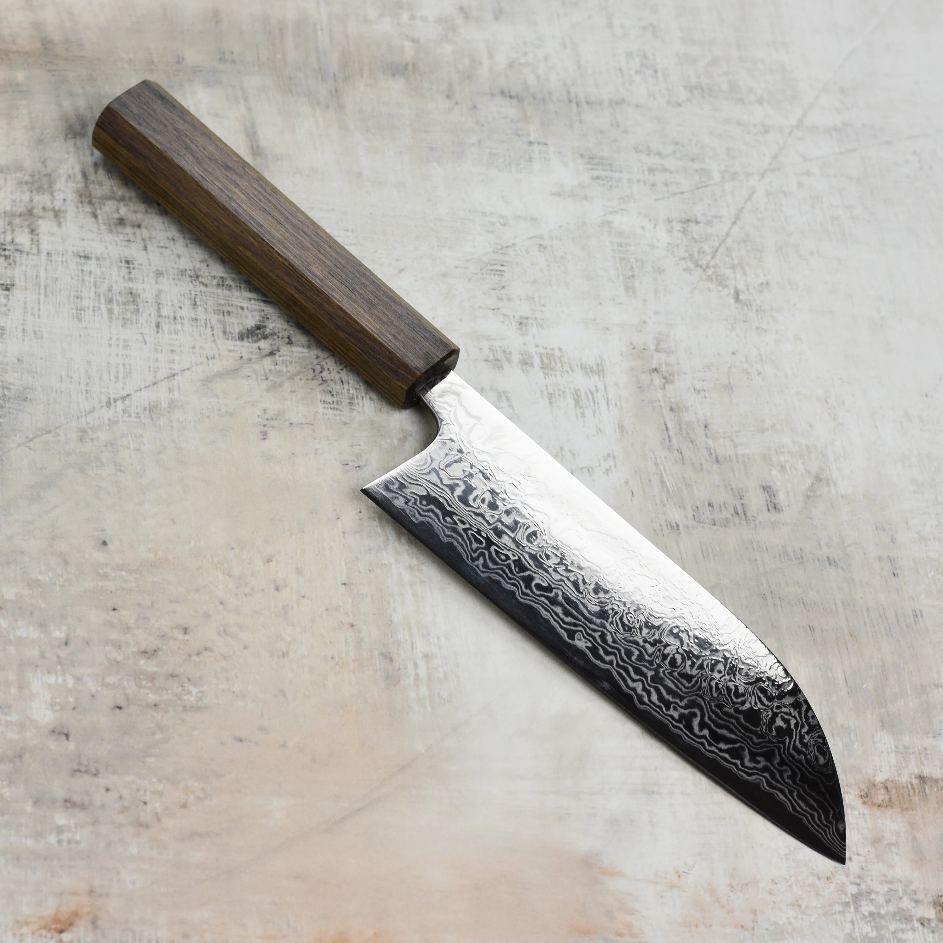 Matsubara Ginsan Damascus 6.7" Santoku - Image 3