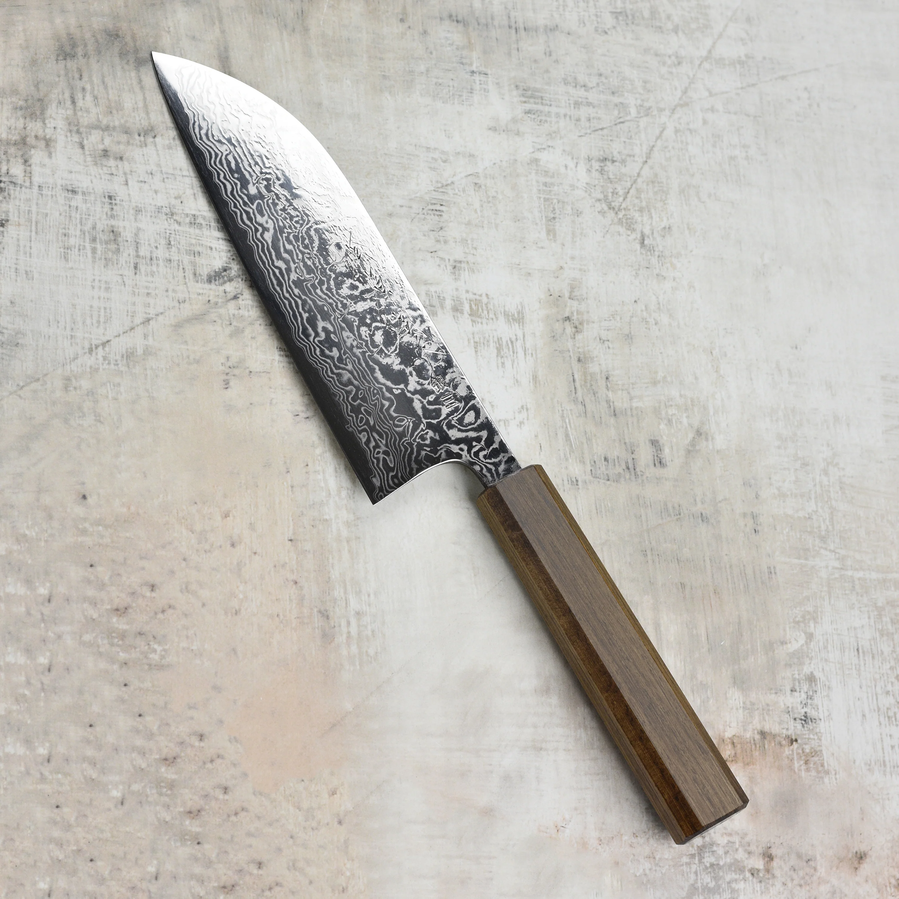 Matsubara Ginsan Damascus 6.7" Santoku - Image 6