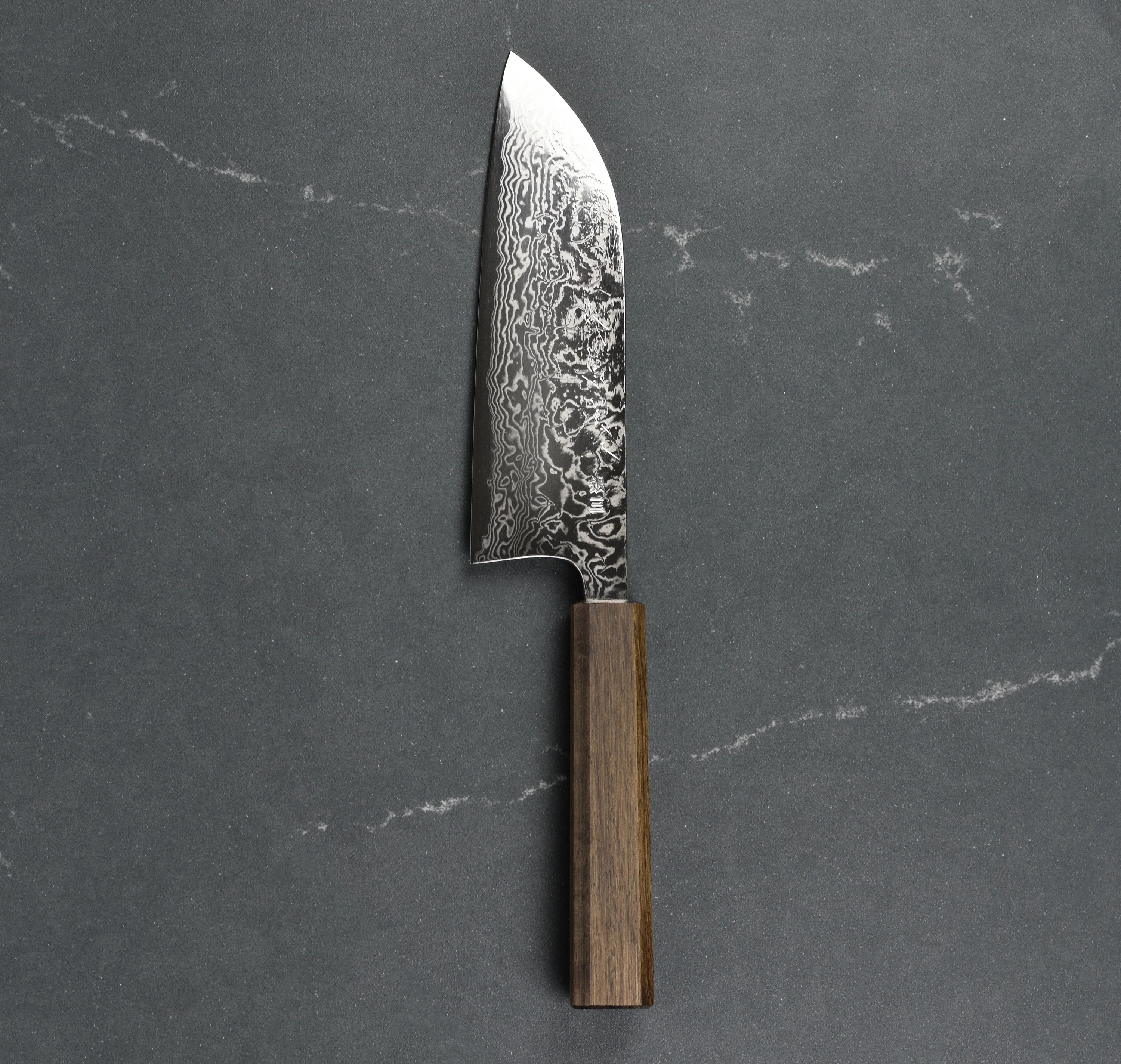 Matsubara Ginsan Damascus 6.7" Santoku - Image 8