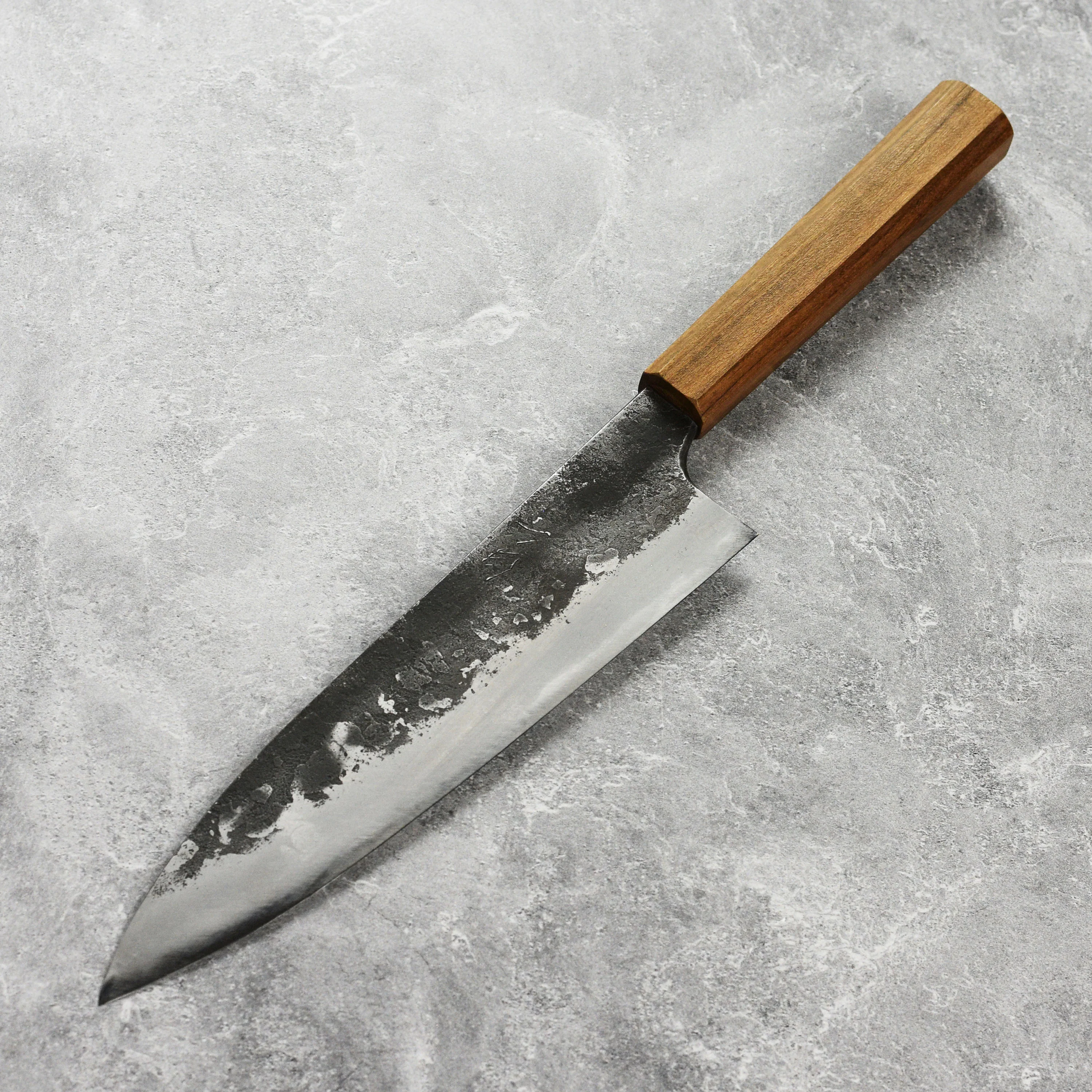 Mazaki Shirogami #2 Kurouchi Nashiji 8.25" Gyuto - Image 3