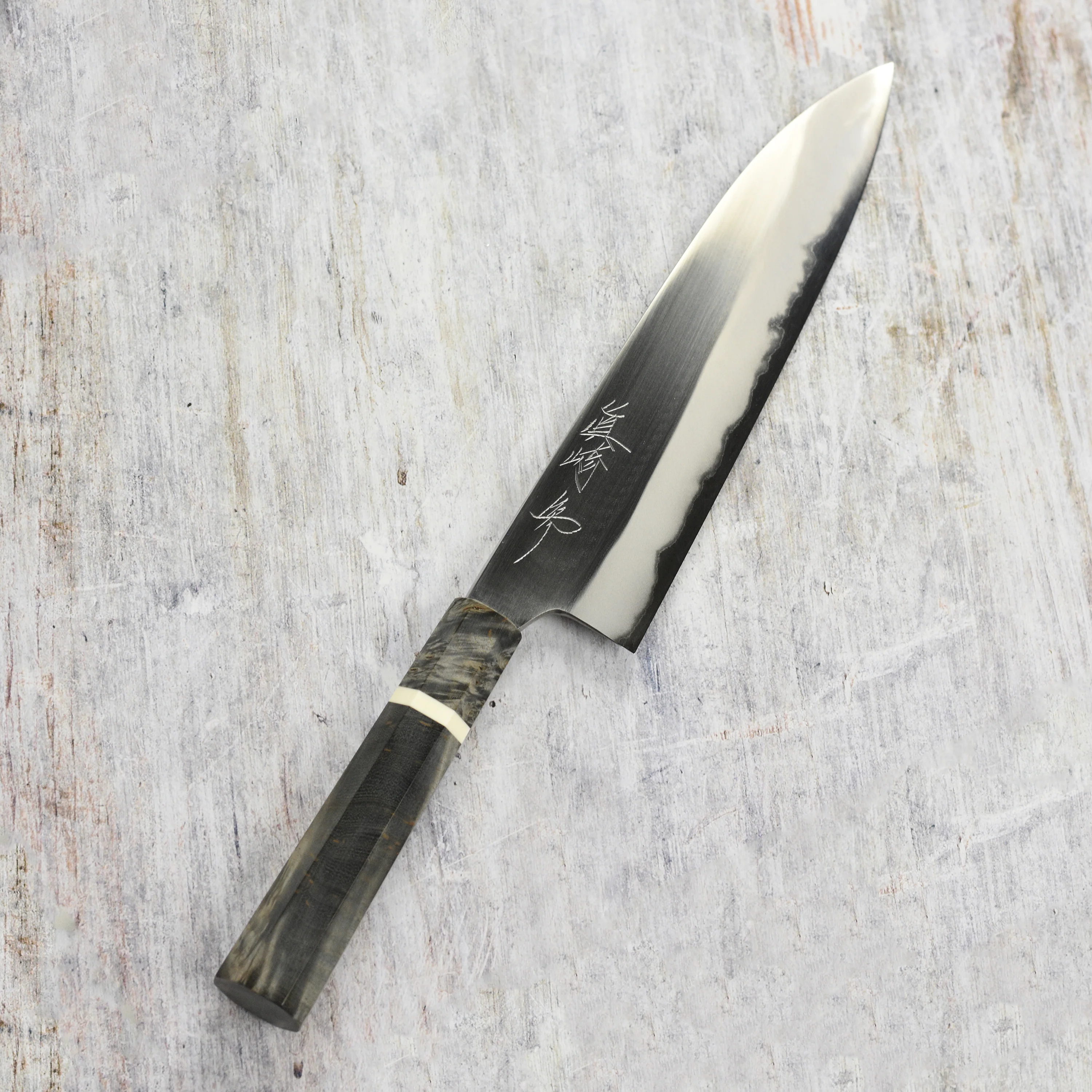 Mazaki Hon-Sanmai Shirogami #2 Migaki 9" Gyuto - Image 6