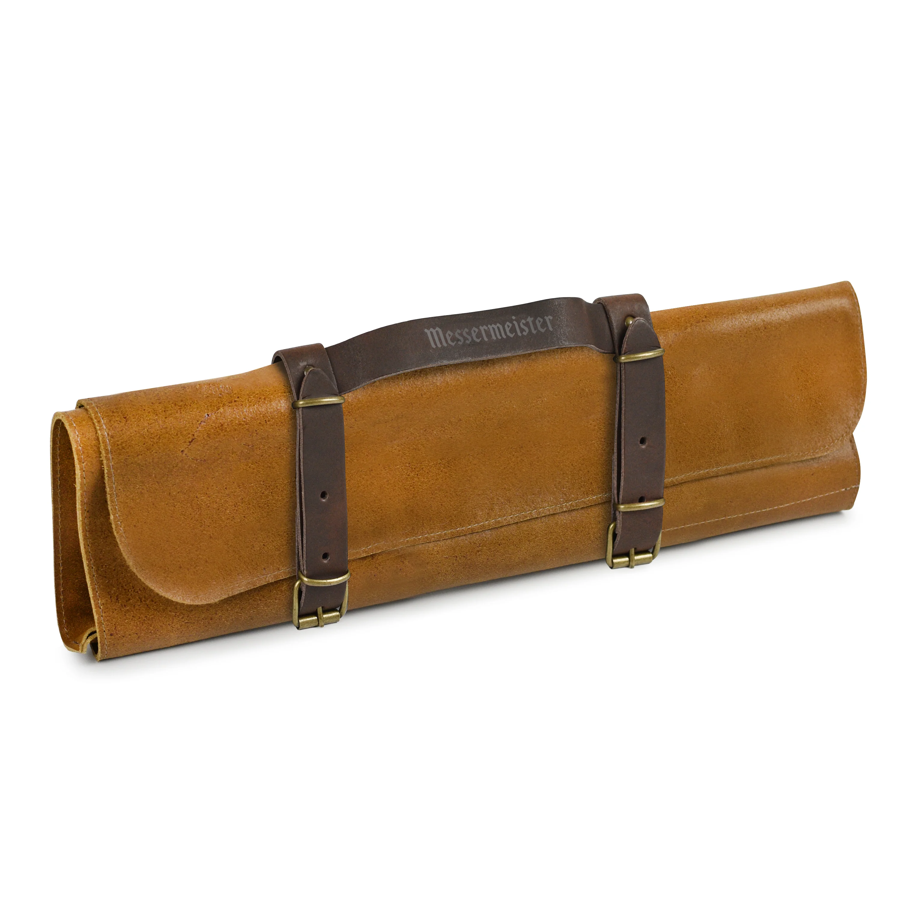 Messermeister 7 Pocket Amber Vintage Leather Knife Roll - Image 4