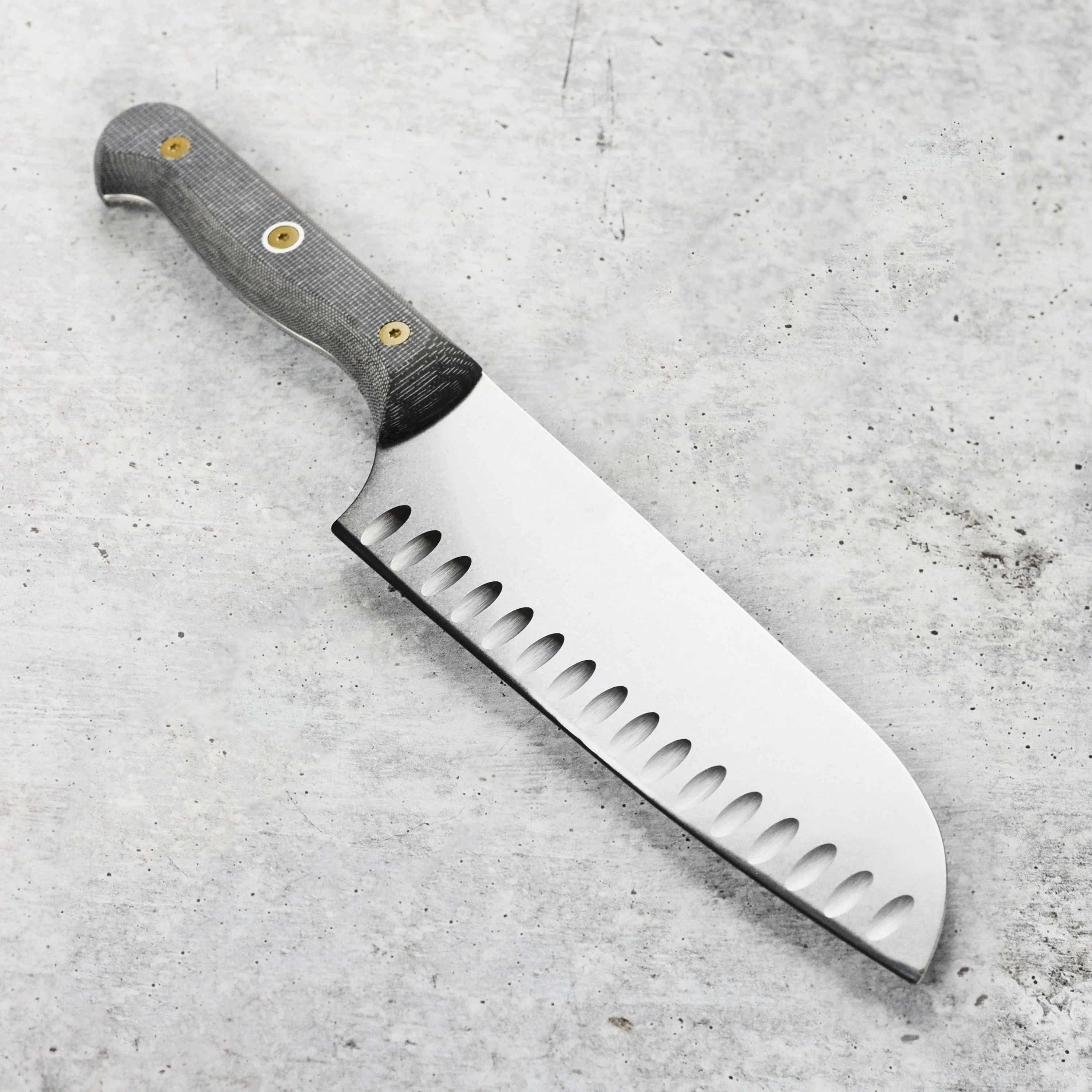 Messermeister Custom Micarta 7" Hollow Edge Santoku Knife - Image 6