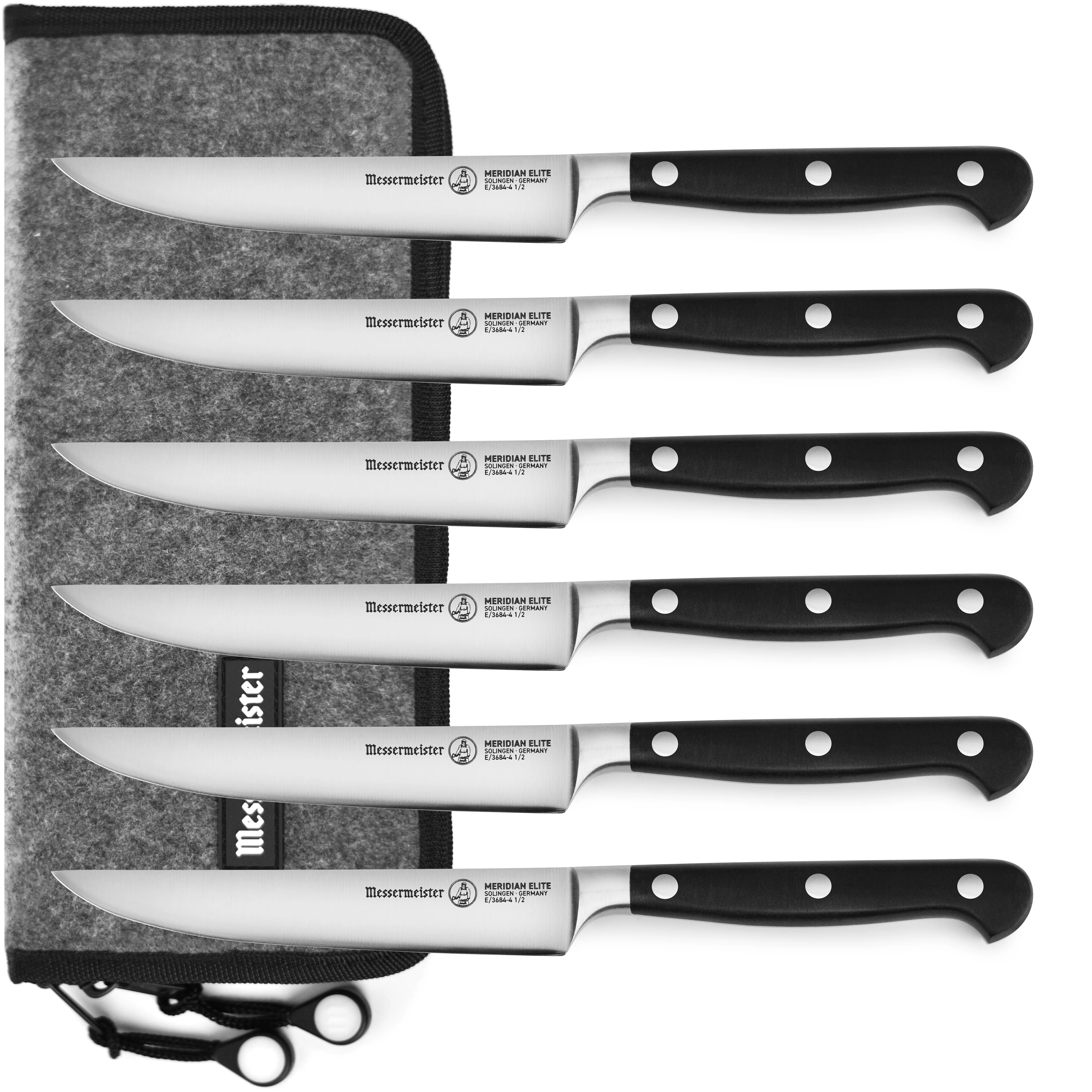 Messermeister Meridian Elite 6 Piece Steak Knife Set with Pouch - Image 4
