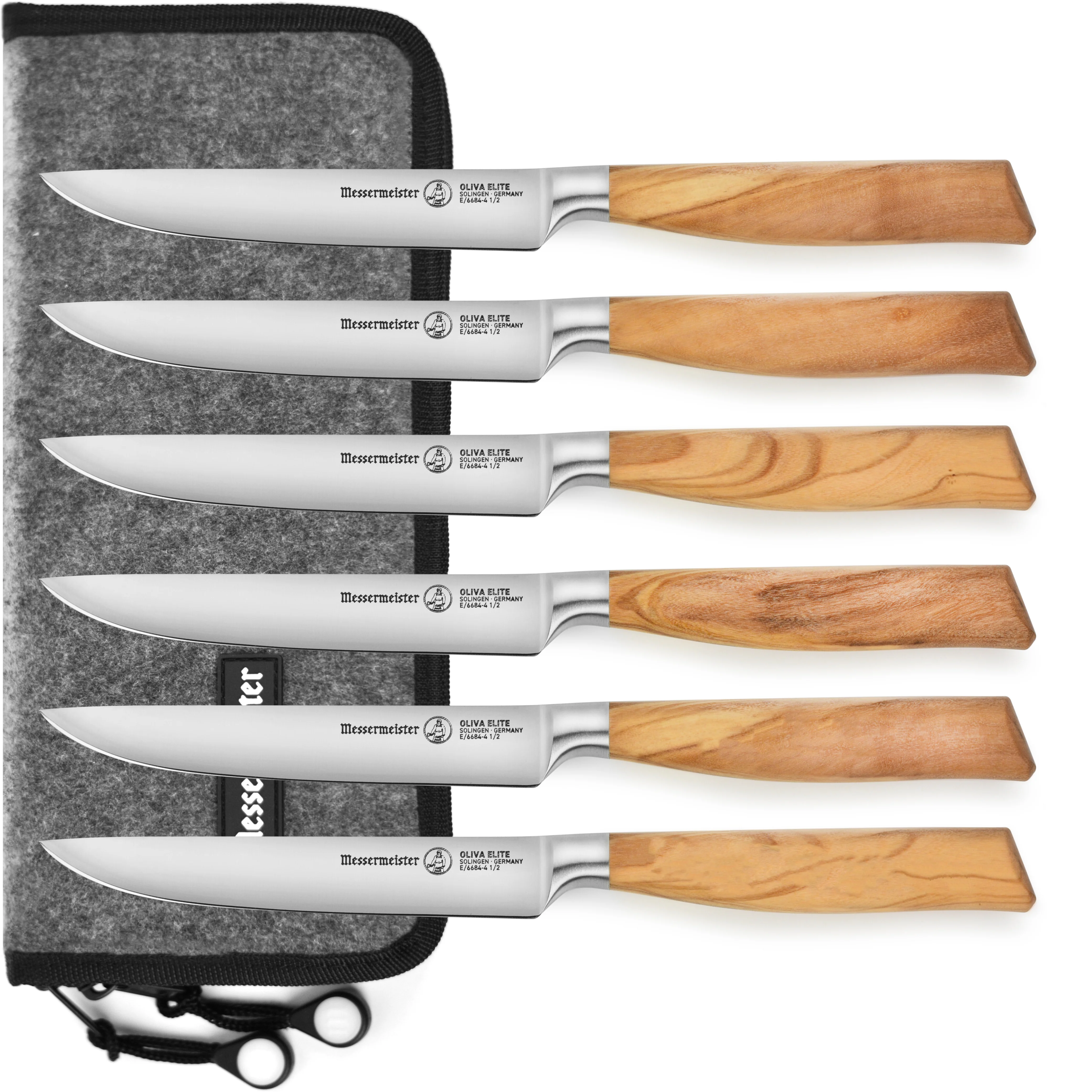 Messermeister Oliva Elite 6 Piece Steak Knife Set with Pouch - Image 4