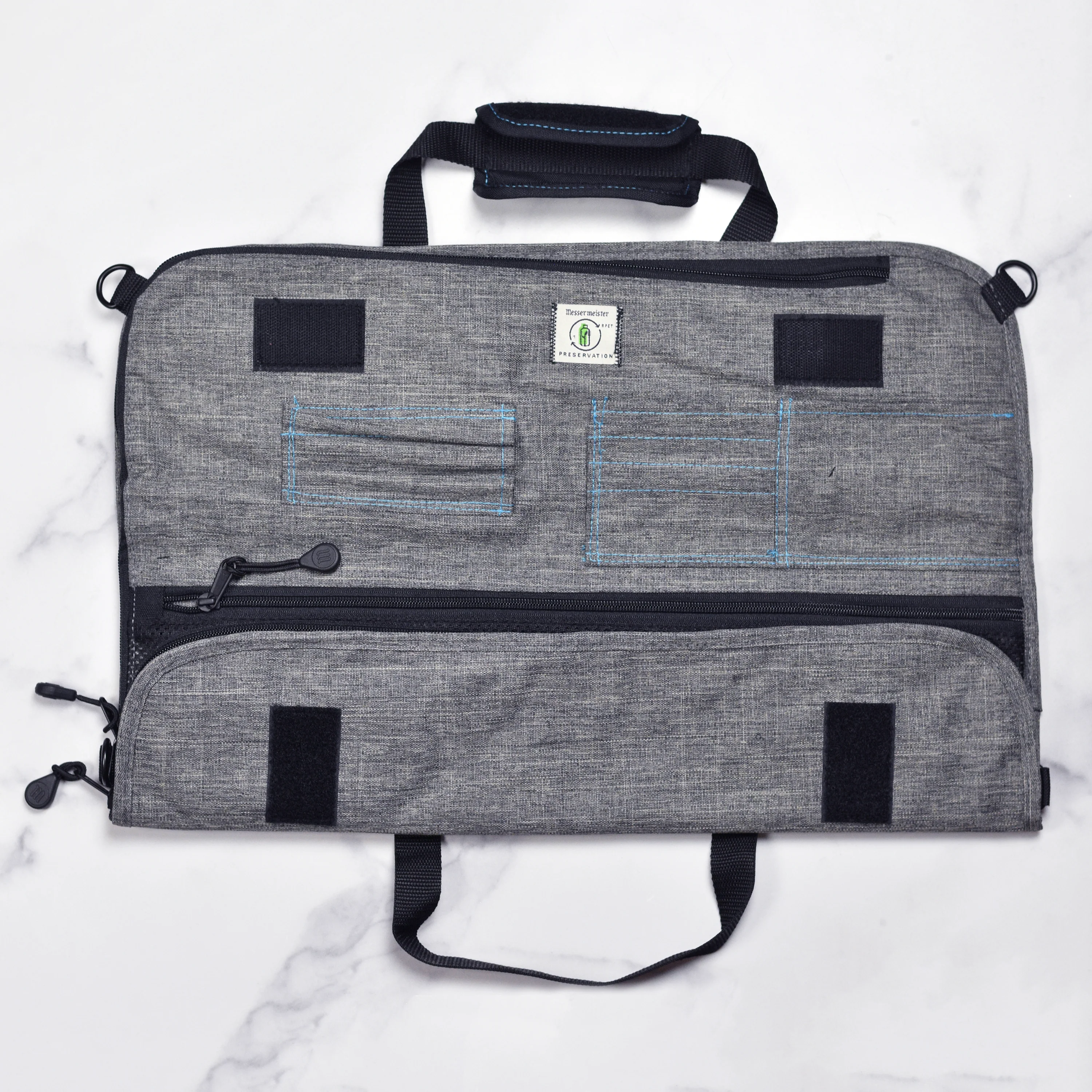 Messermeister 8 Pocket Preservation Heather Gray Knife Bag - Image 3