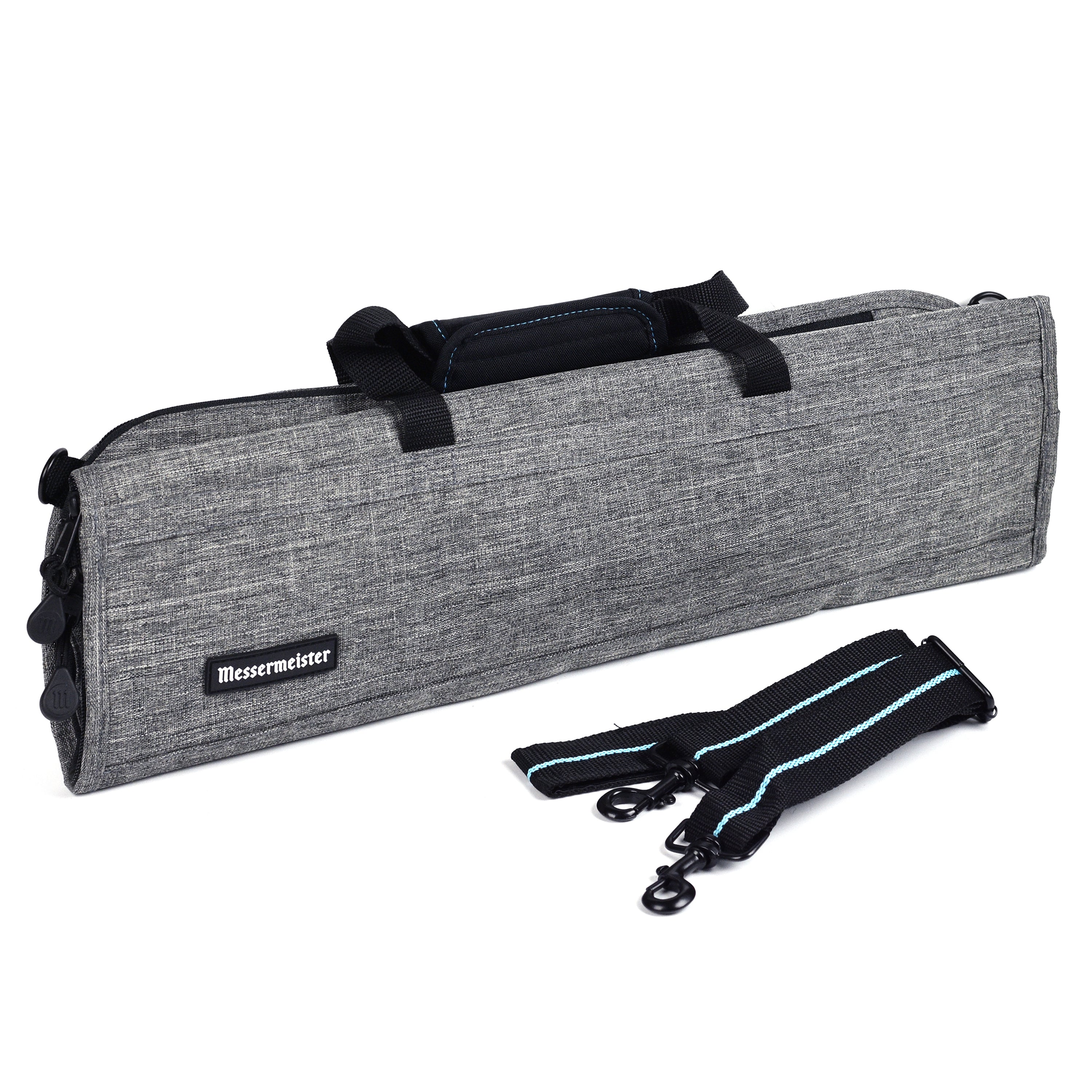 Messermeister 8 Pocket Preservation Heather Gray Knife Bag - Image 5