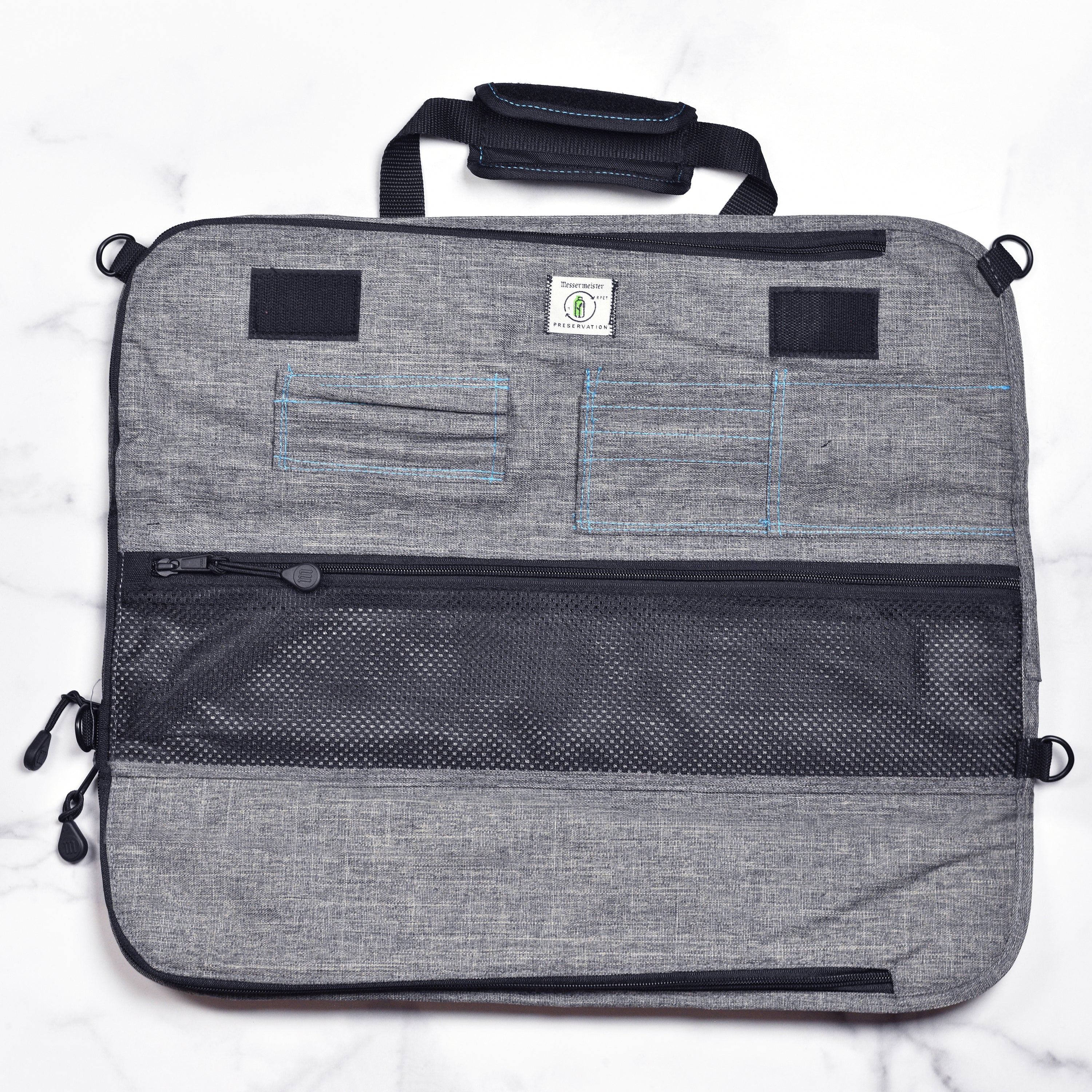 Messermeister 8 Pocket Preservation Heather Gray Knife Bag - Image 7