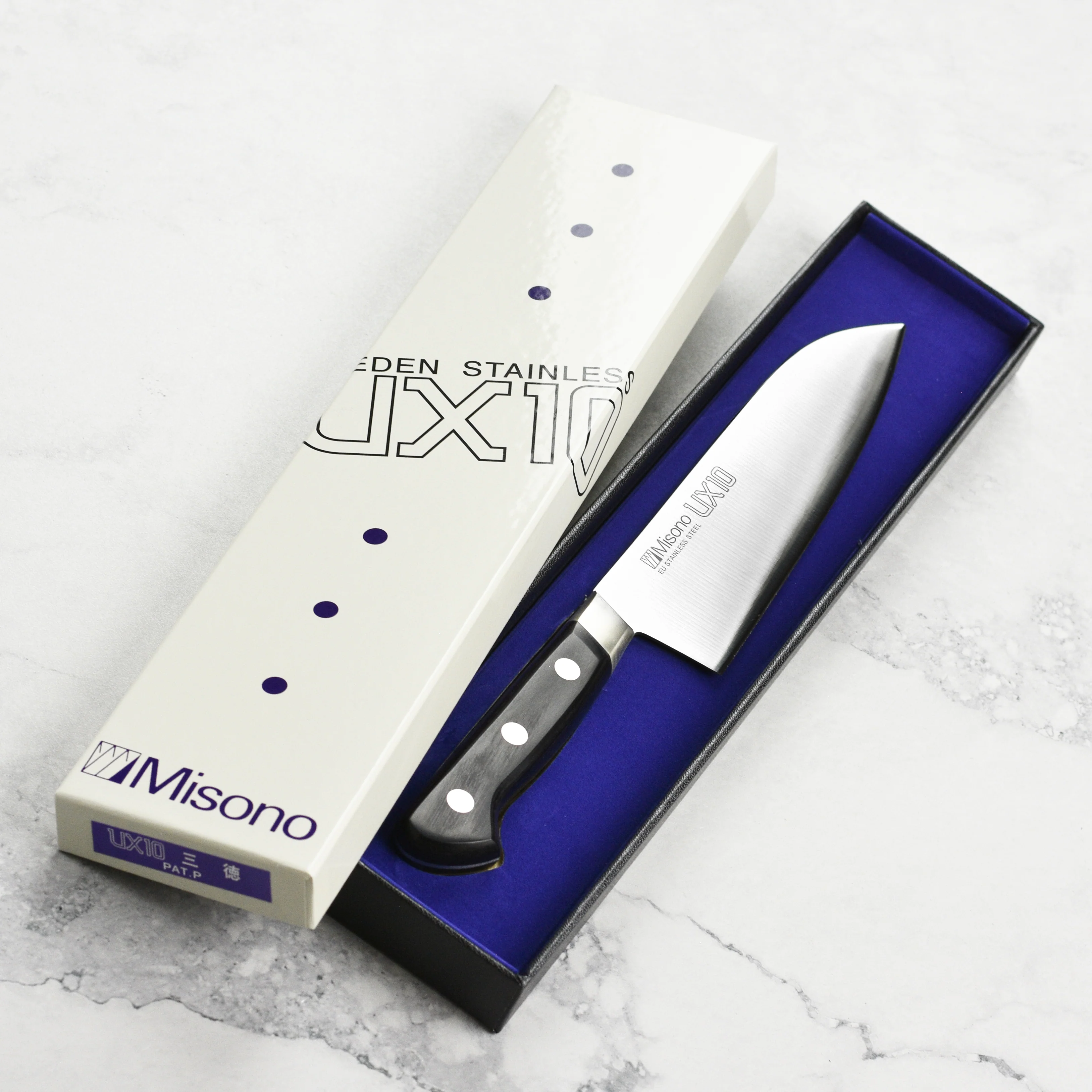 Misono UX10 Stainless Steel 7" Santoku - Image 4