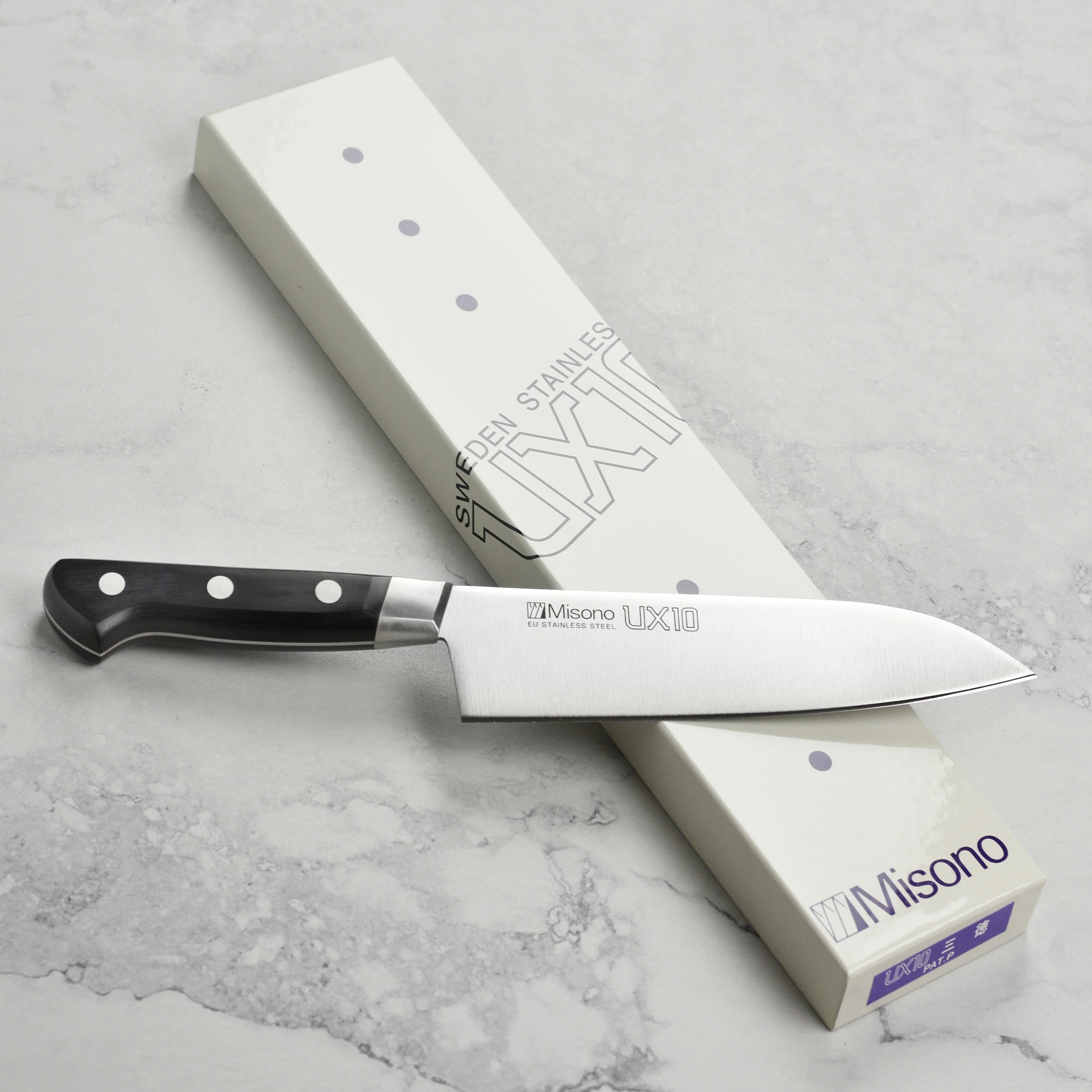 Misono UX10 Stainless Steel 7" Santoku - Image 7