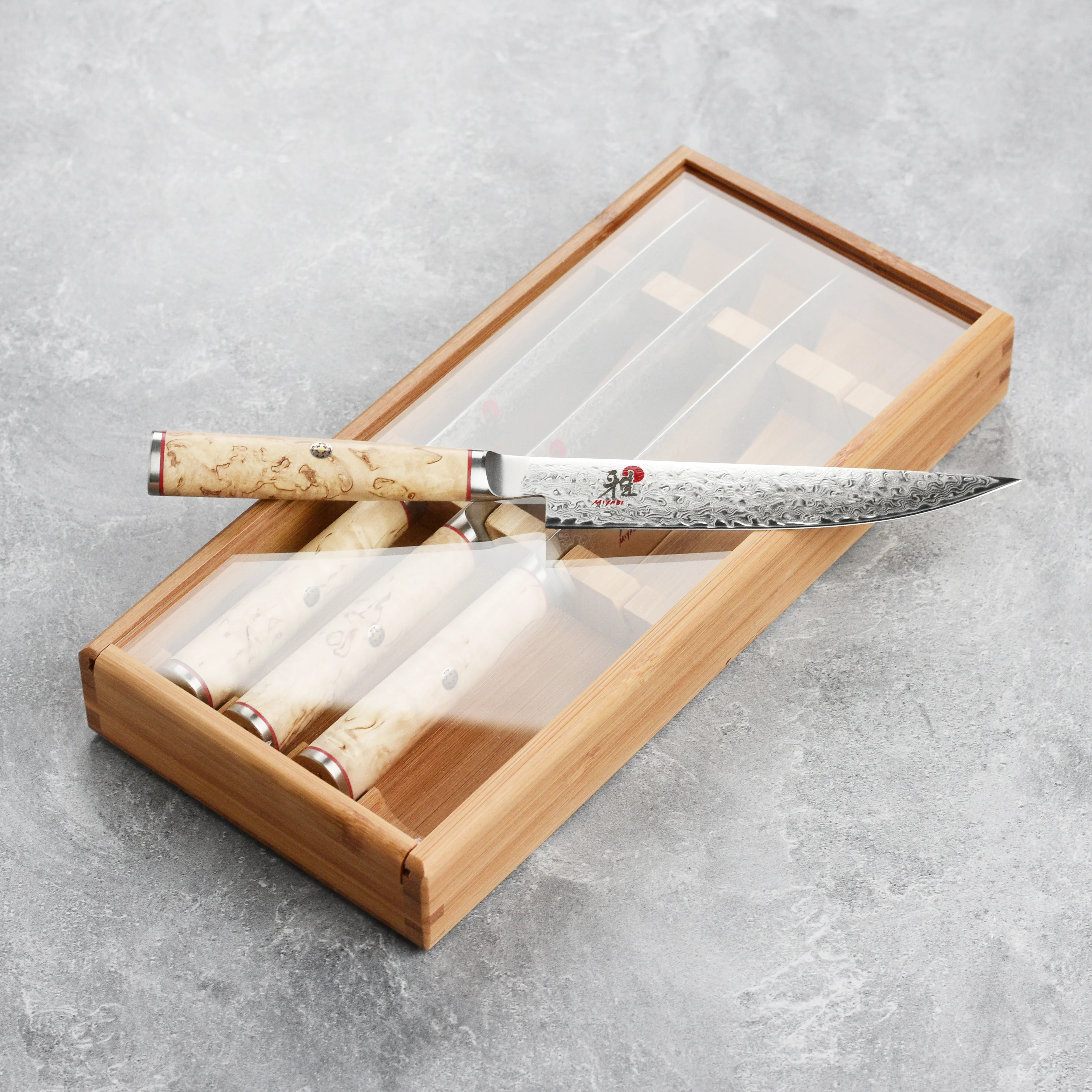 Miyabi Birchwood SG2 4 Piece Steak Knife Set with Bamboo Case - Image 7