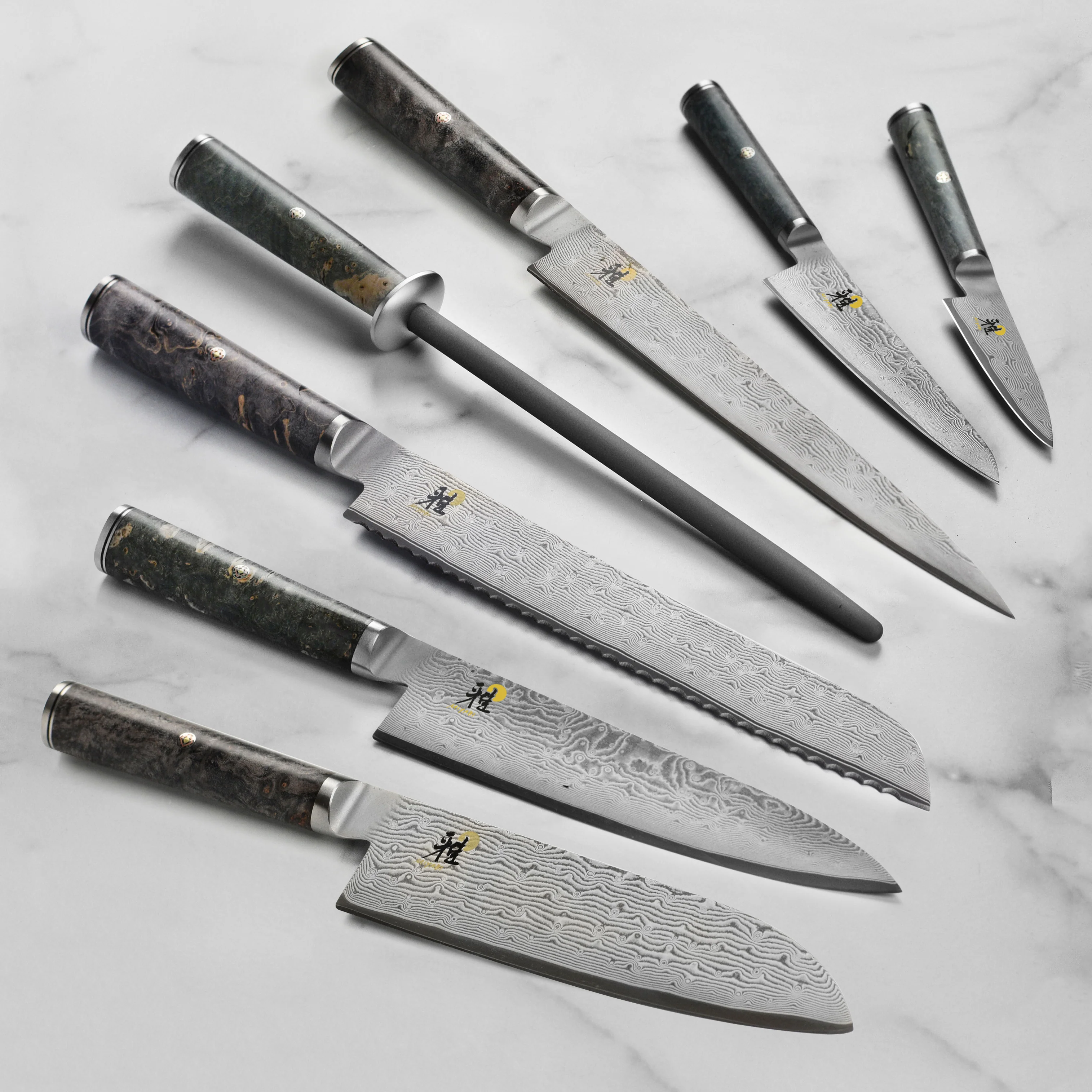 Miyabi Black 8 Piece Magnetic Easel Knife Set - Image 2