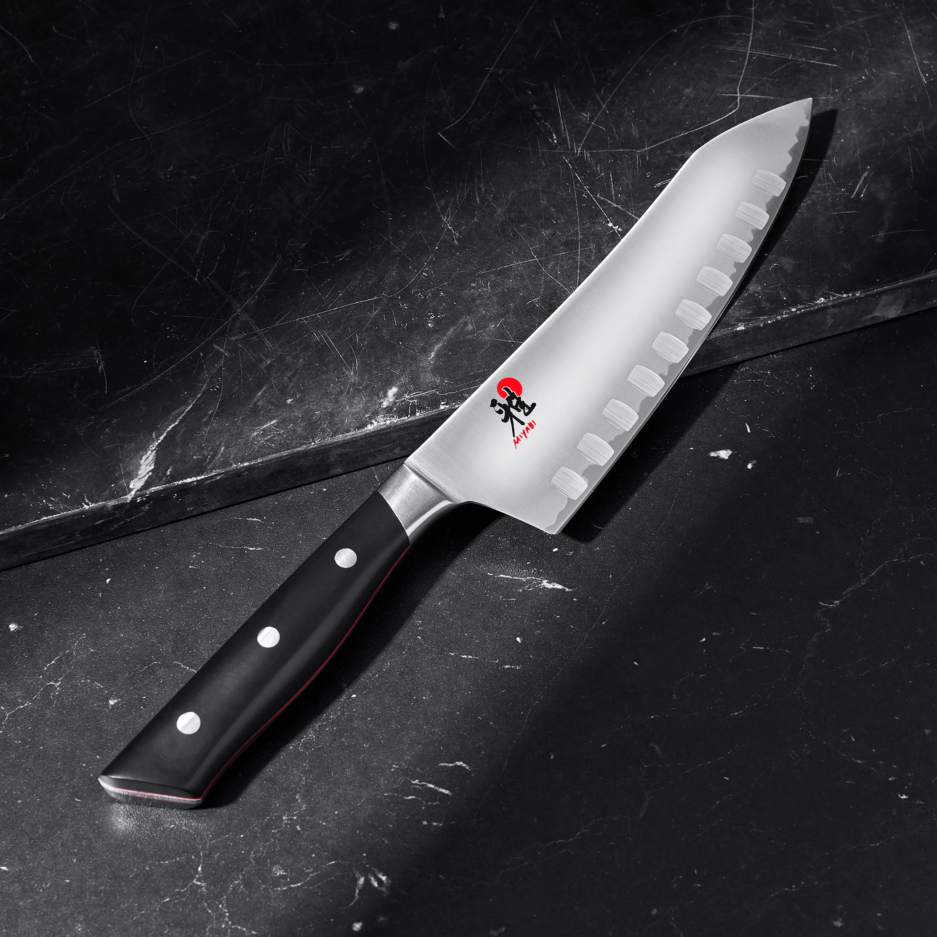 Miyabi Evolution 7" Hollow Edge Rocking Santoku Knife - Image 6