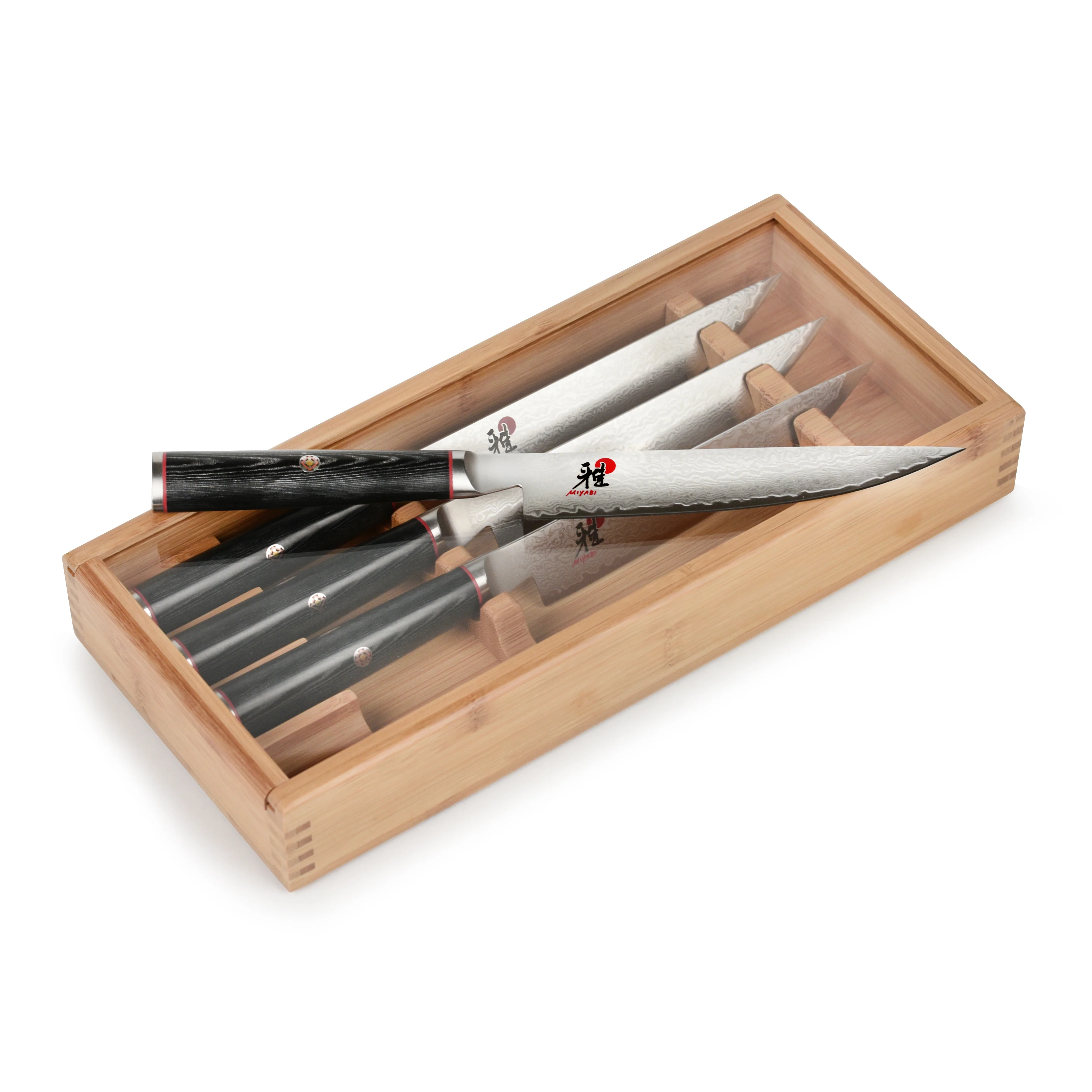 Miyabi Kaizen 4 Piece Steak Knife Set with Bamboo Case - Image 4