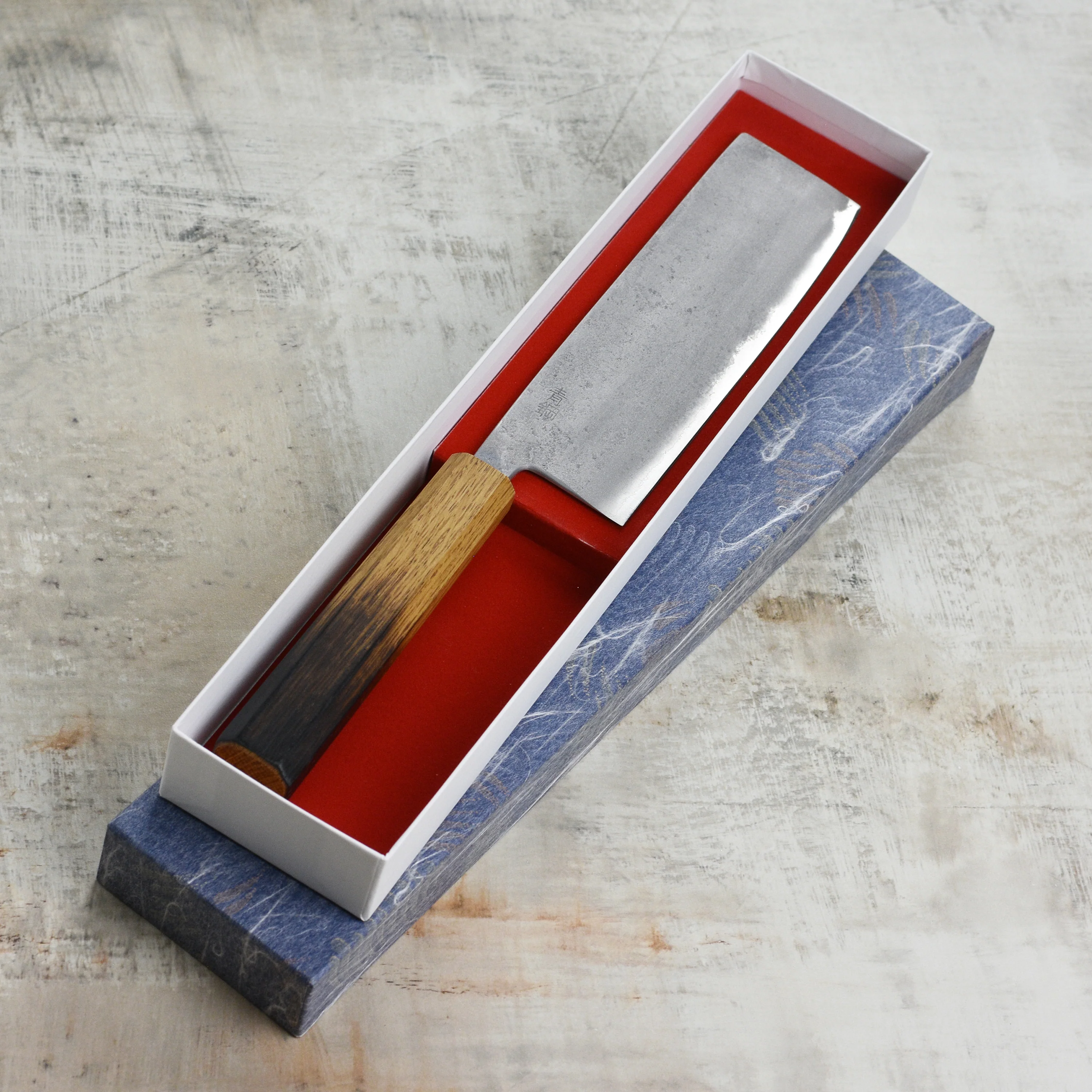 Motokyuuichi Aogami #2 Nashiji Stainless Clad 6.5" Nakiri - Image 4