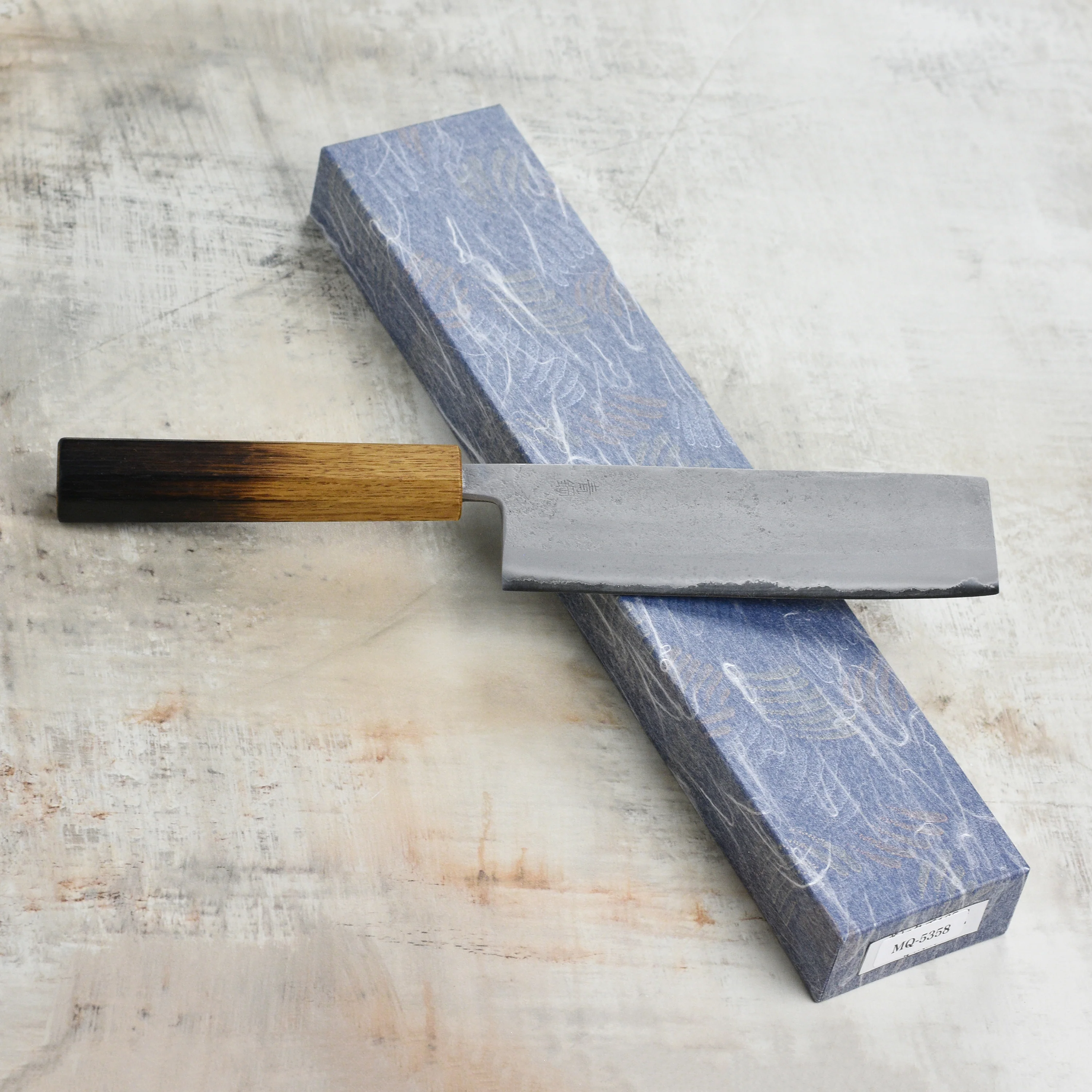Motokyuuichi Aogami #2 Nashiji Stainless Clad 6.5" Nakiri - Image 7