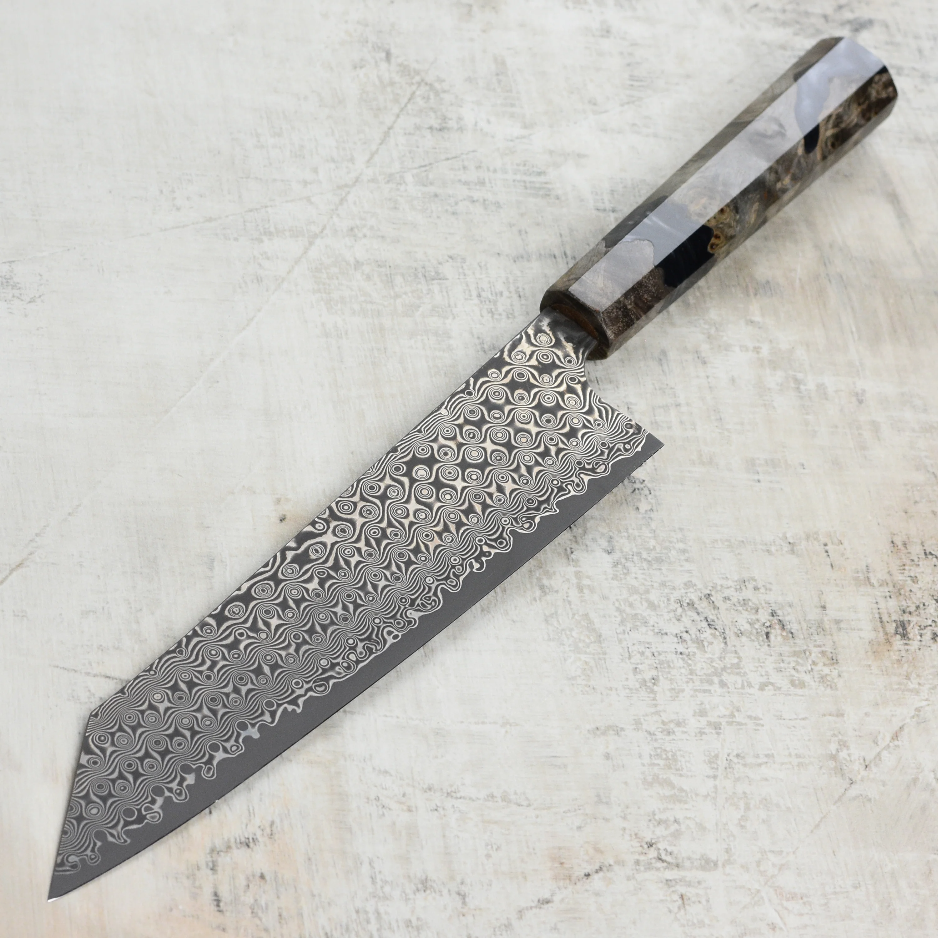 Nigara Anmon SG2 Damascus 9.4" Kiritsuke Gyuto - Image 4
