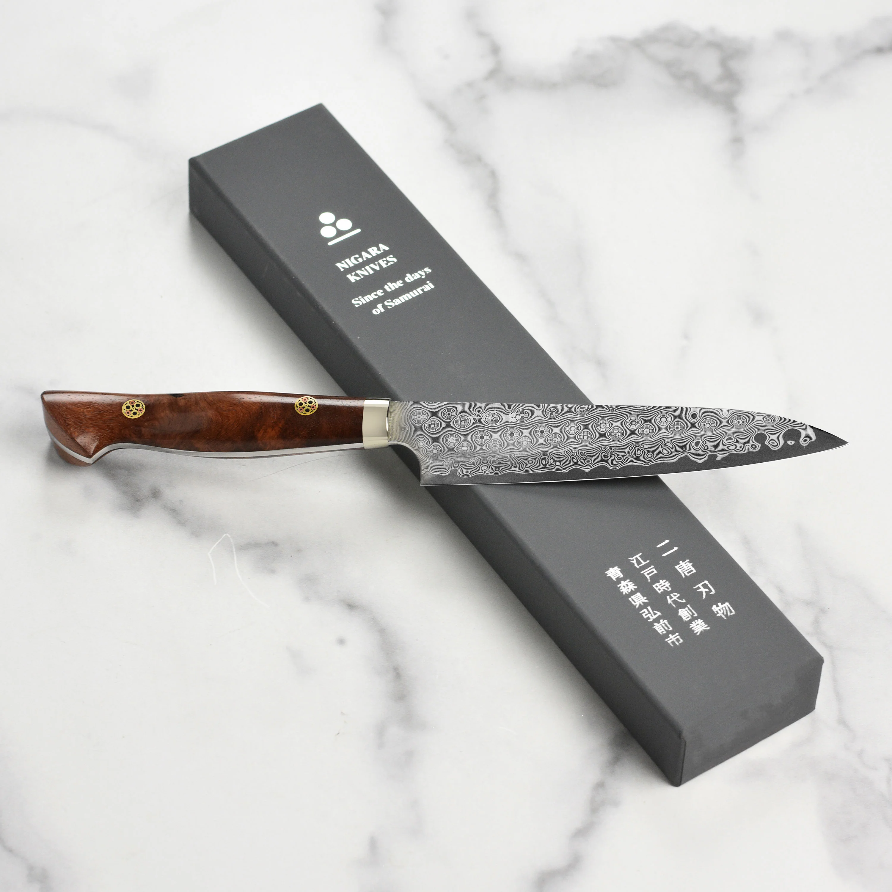 Nigara Anmon SG2 Damascus 5.9" Petty, Quince Wood - Image 7