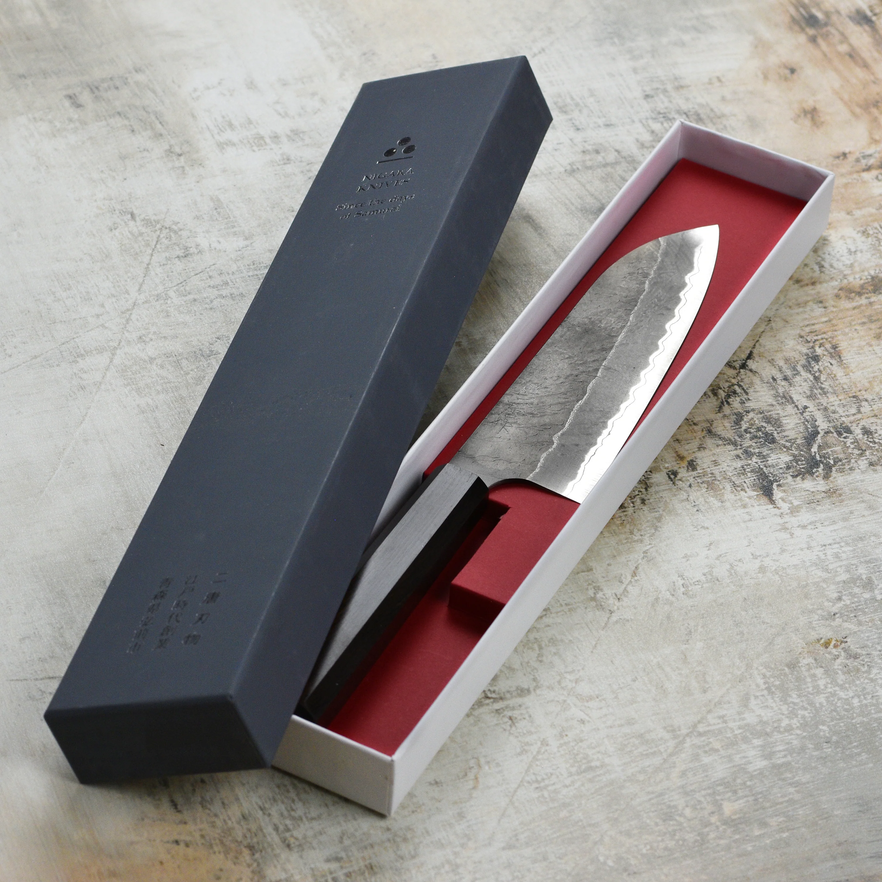 Nigara Aogami Super Migaki Tsuchime 7" Santoku - Image 6