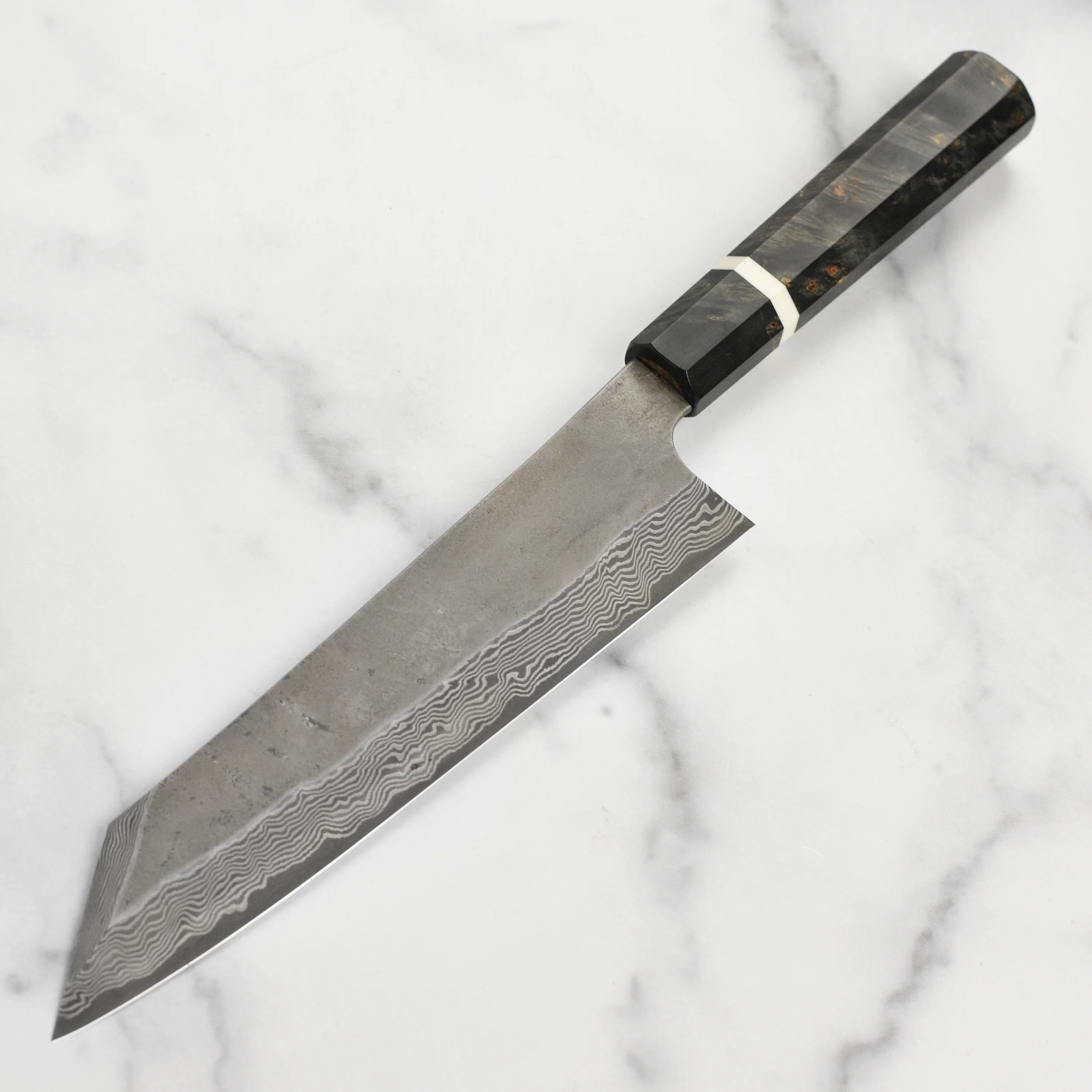 Nigara Ginsan Kurozome Damascus 9.4" Kiritsuke - Image 4