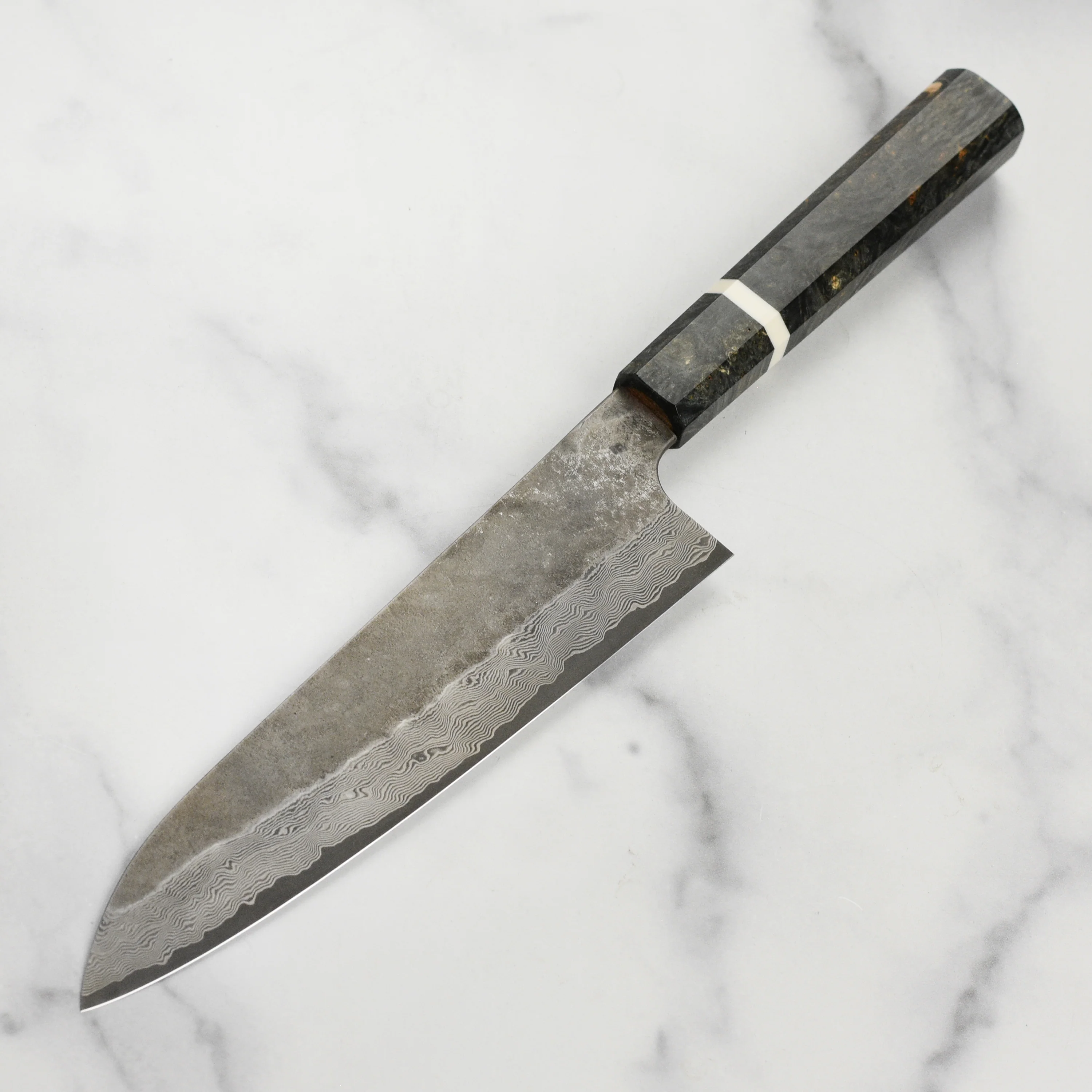 Nigara Ginsan Kurozome Damascus 8.25" Gyuto - Image 4