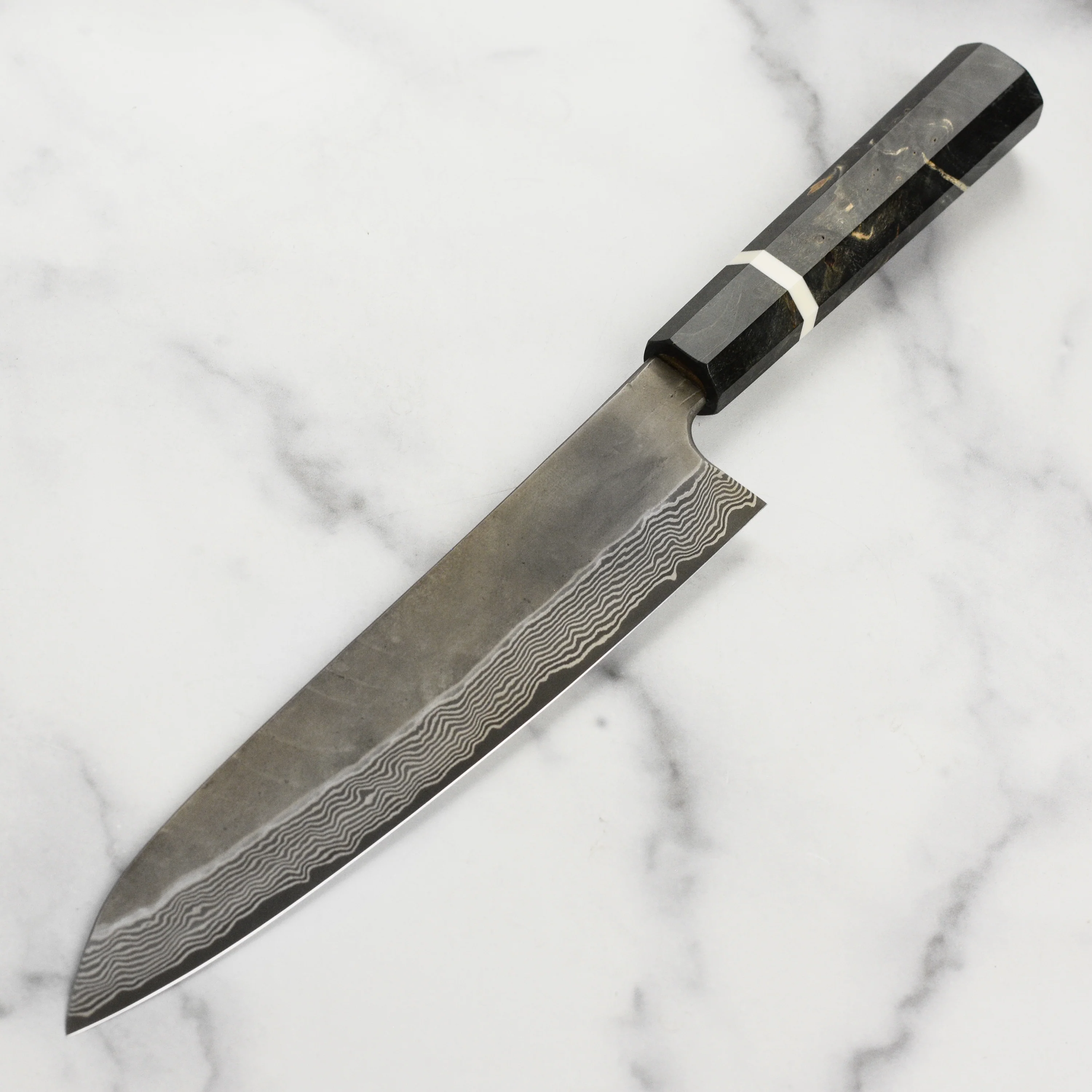 Nigara Ginsan Kurozome Damascus 9.4" Gyuto - Image 4