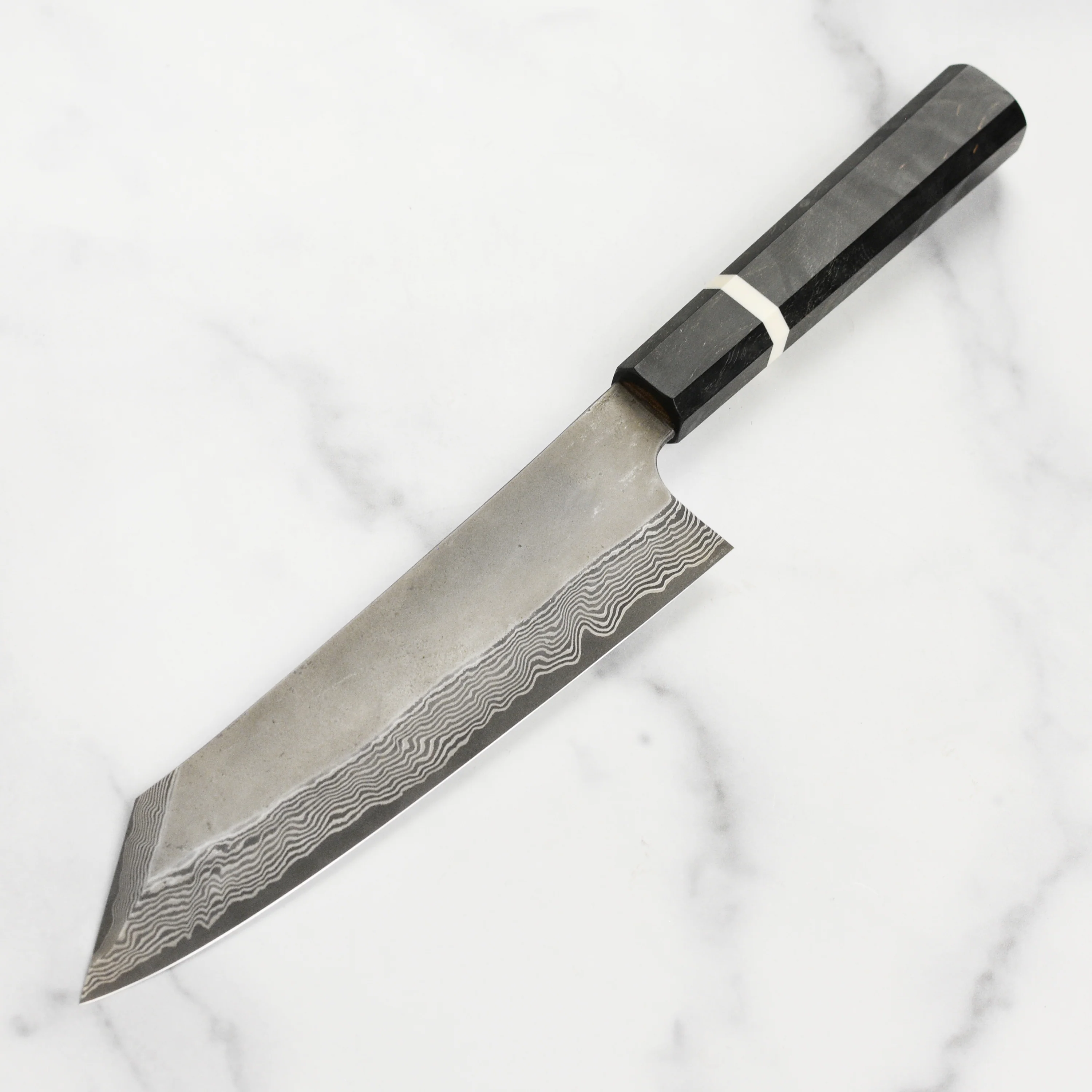 Nigara Ginsan Kurozome Damascus 8.25" Kiritsuke - Image 4
