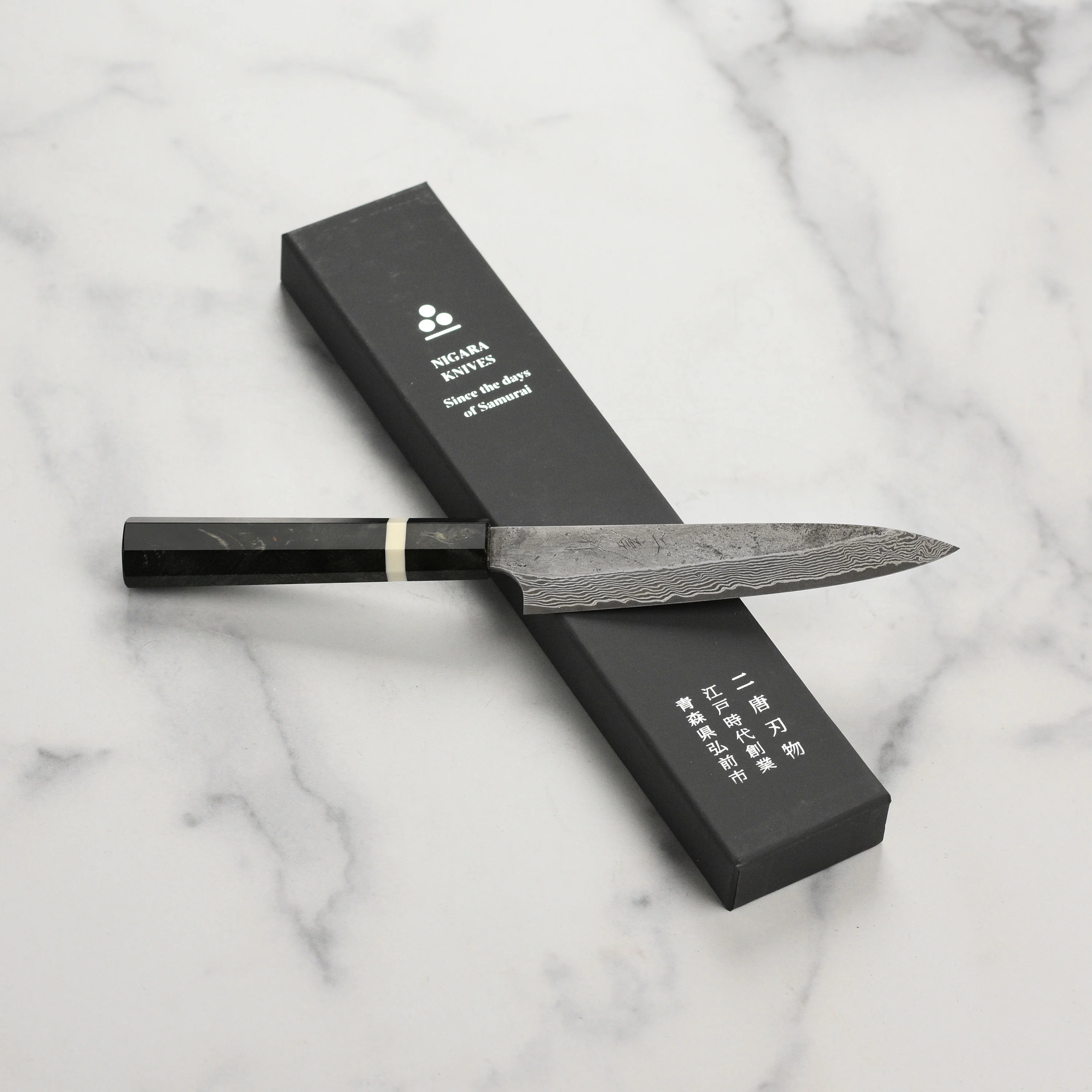 Nigara Ginsan Kurozome Damascus 5.9" Petty - Image 7
