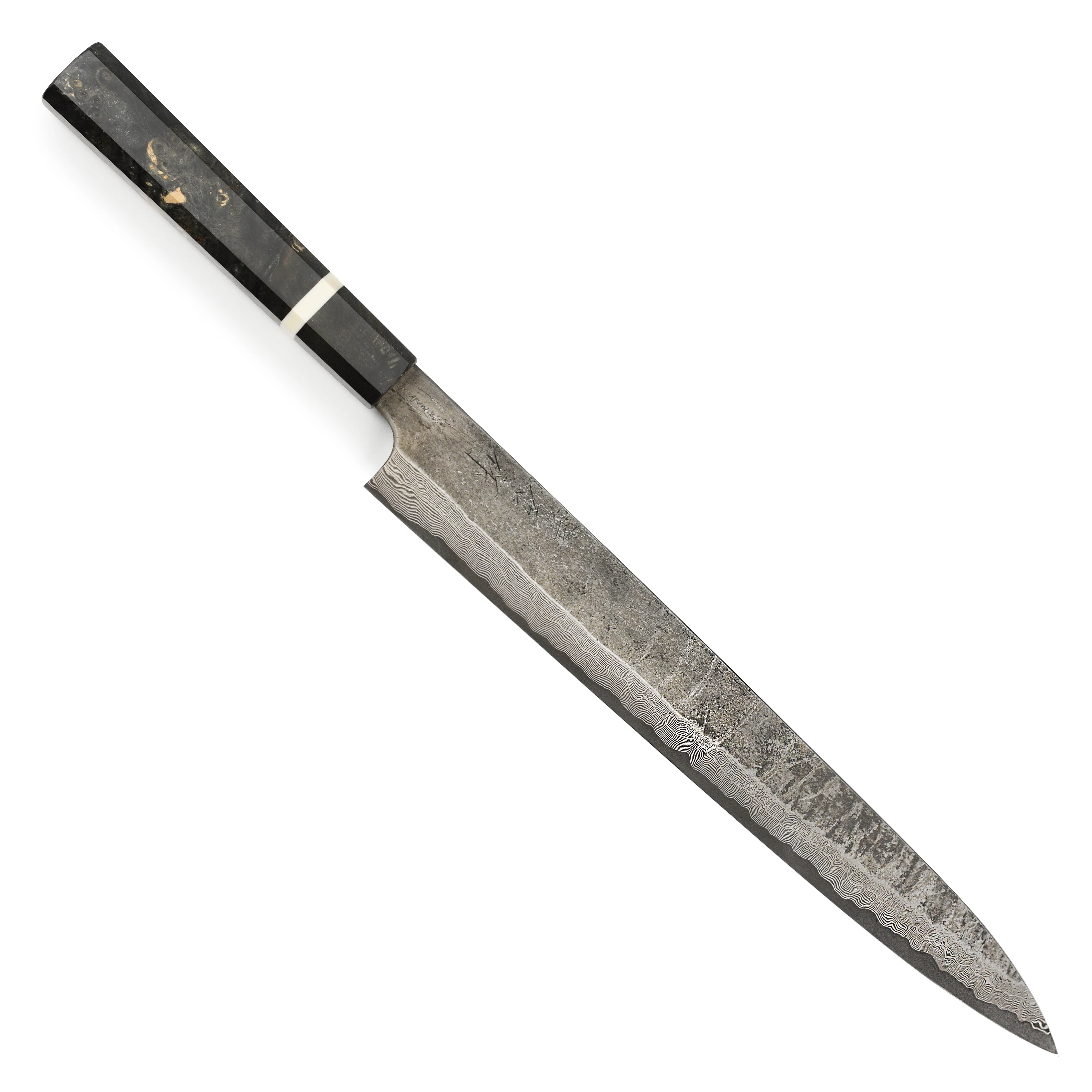Nigara Ginsan Kurozome Damascus 11.8" Sujihiki - Image 5