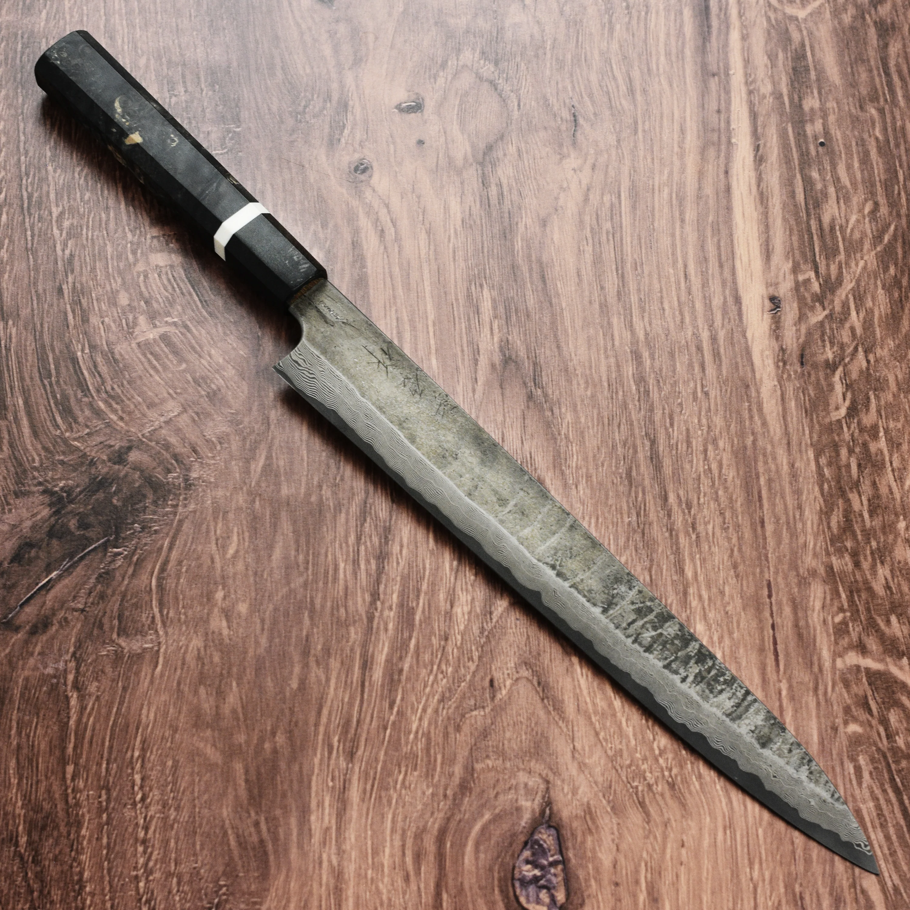 Nigara Ginsan Kurozome Damascus 11.8" Sujihiki - Image 8