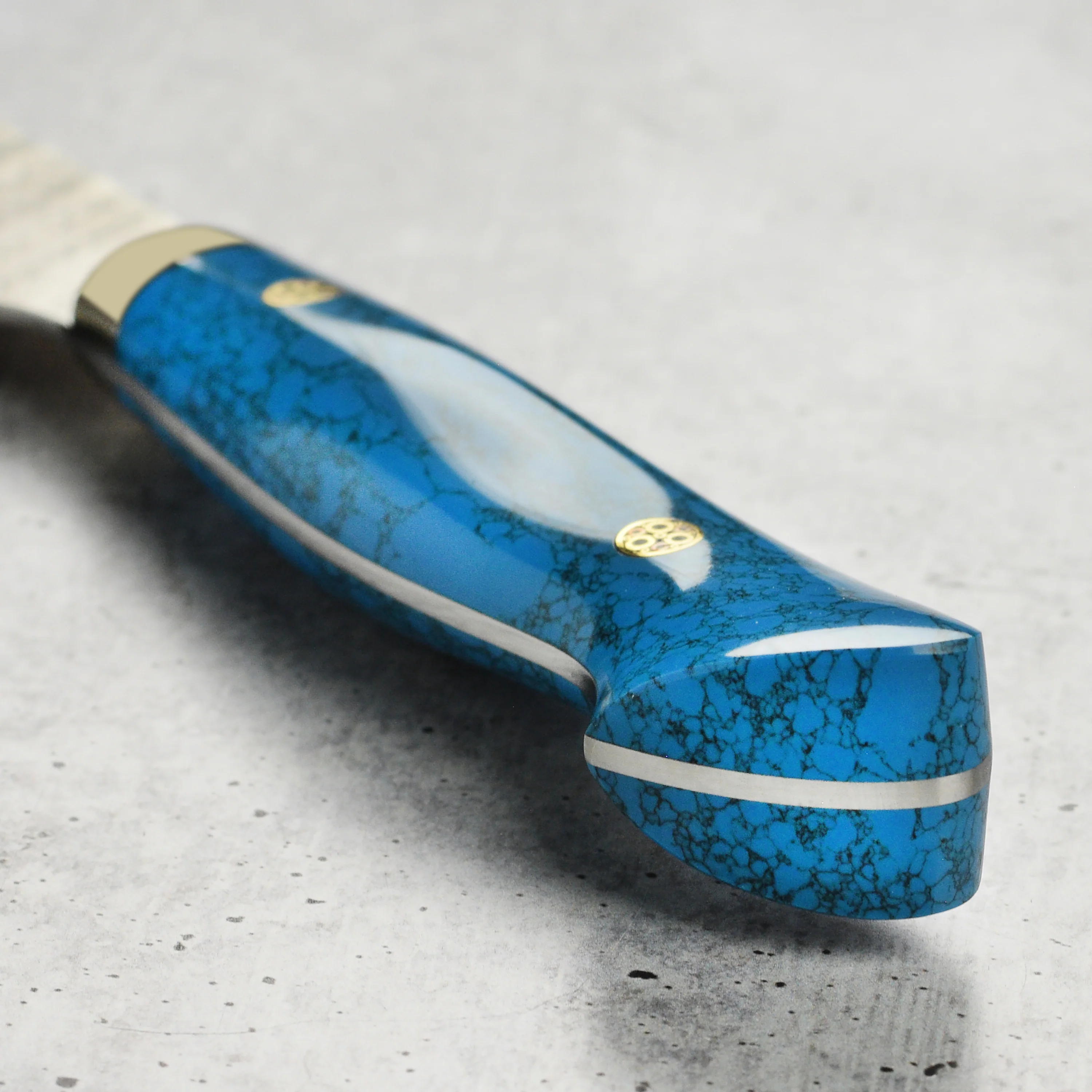 Nigara SG2 Migaki Tsuchime 7" Santoku, Blue Turquoise - Image 2