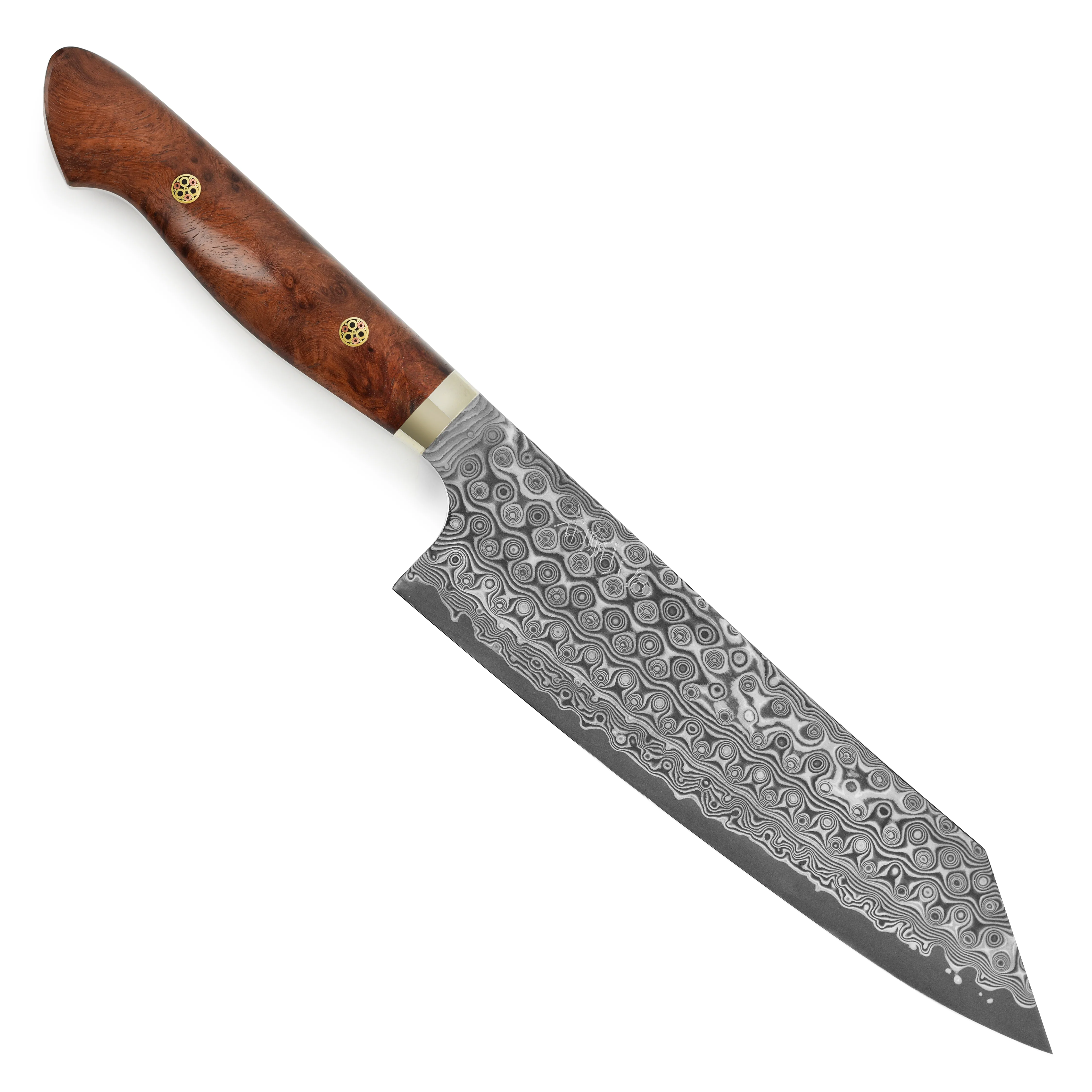 Nigara Anmon SG2 Damascus 8.25" Kiritsuke, Quince Wood - Image 5