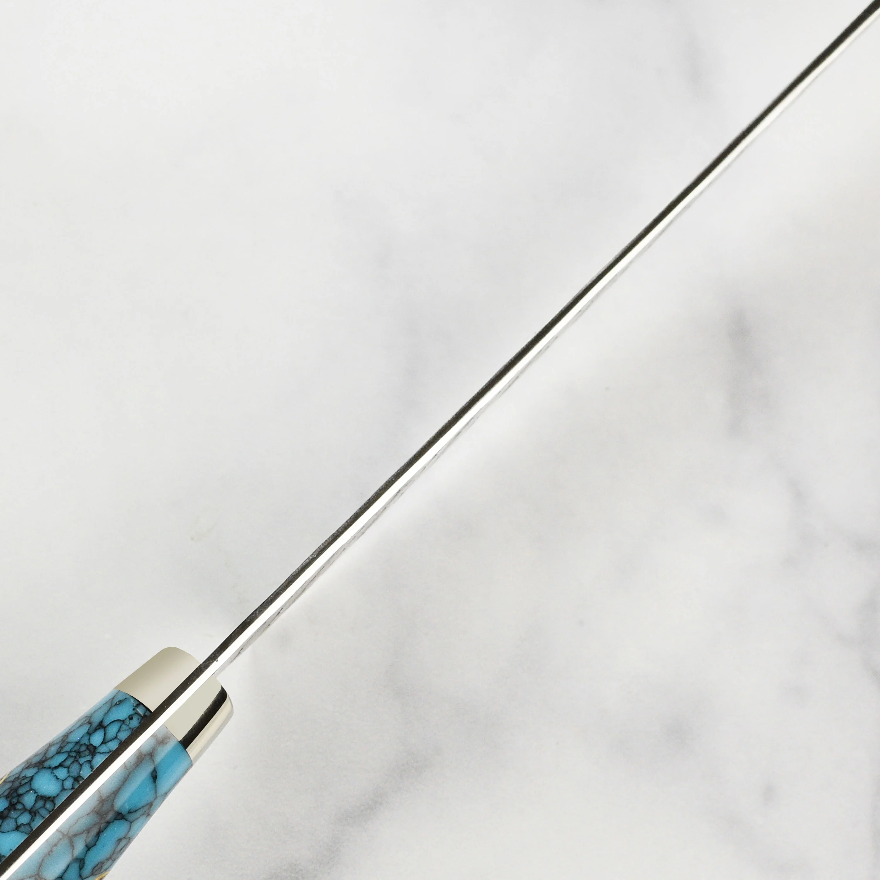 Nigara SG2 Kurouchi Tsuchime 5.9" Kiritsuke Petty, Blue Turquoise - Image 4