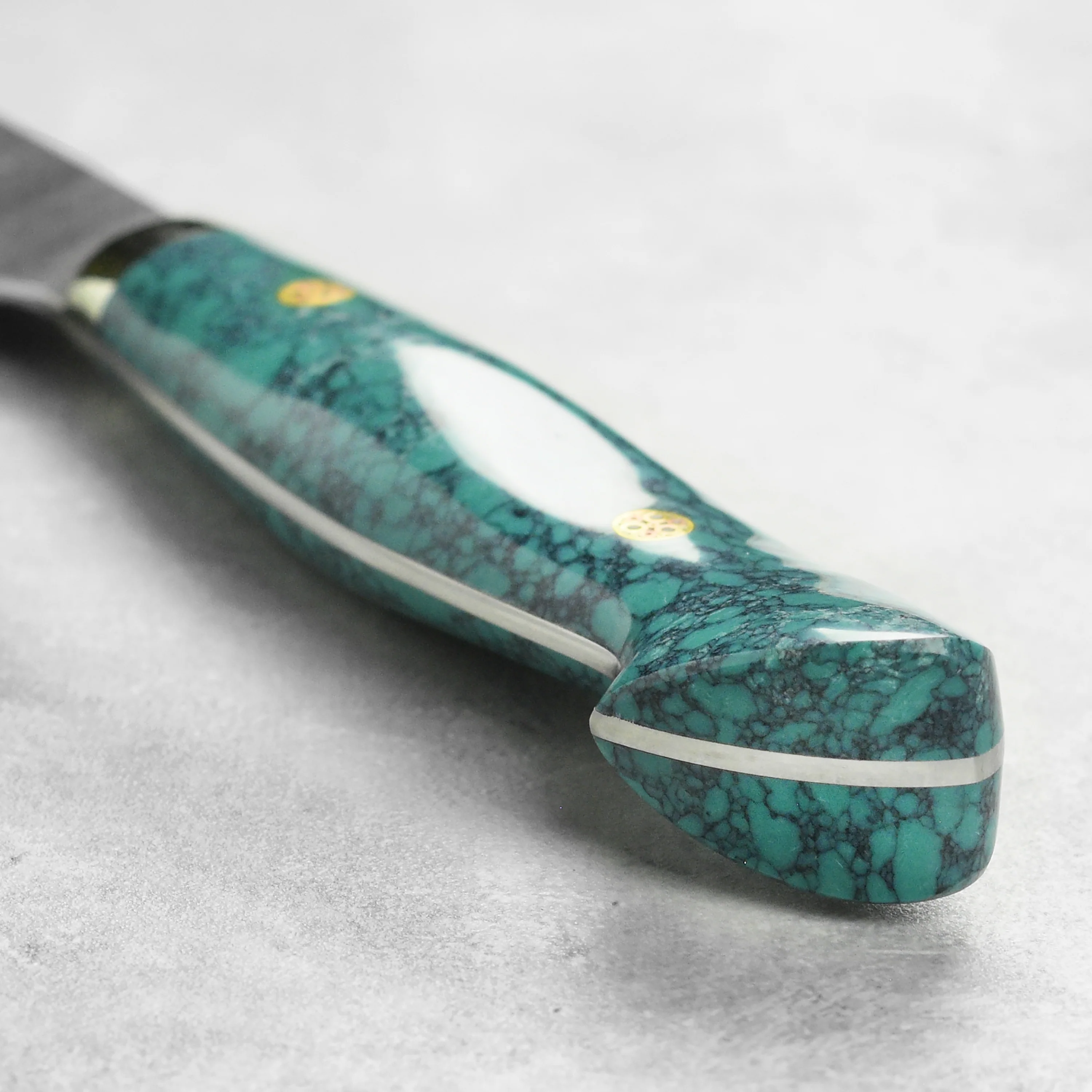 Nigara SG2 Kurouchi Tsuchime 9.4" Gyuto, Green Turquoise - Image 2