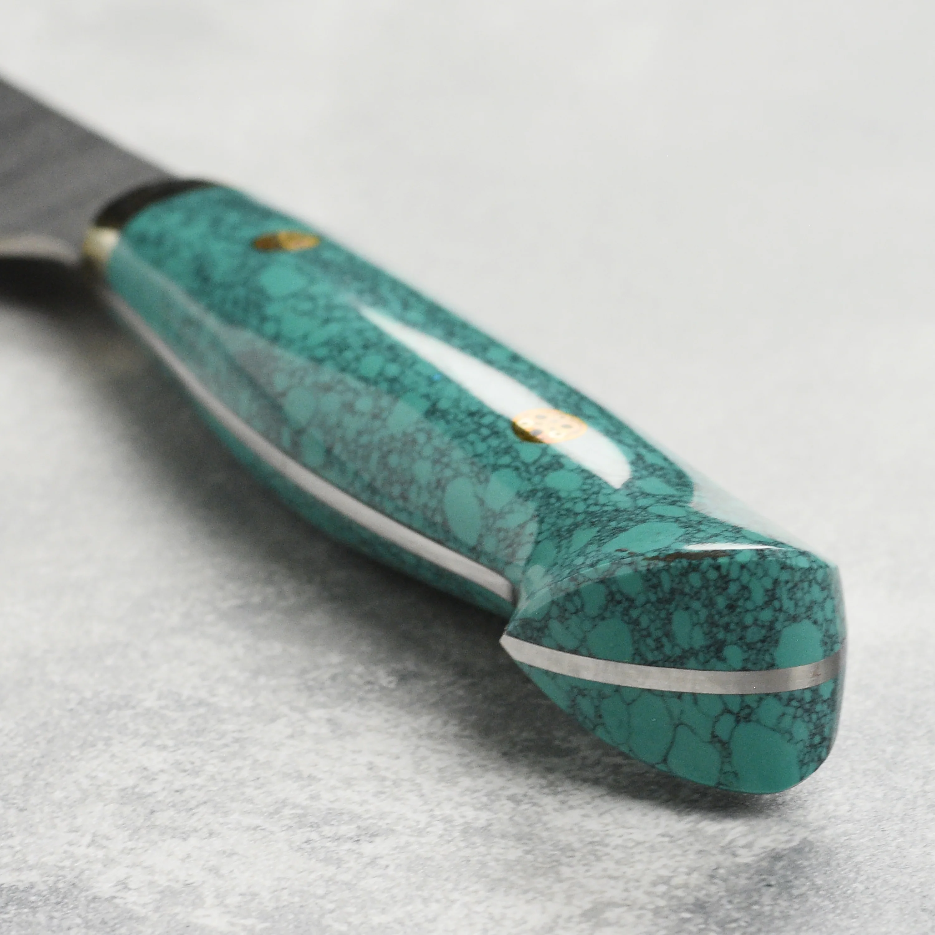 Nigara SG2 Kurouchi Tsuchime 10.6" Sakimaru Sujihiki, Green Turquoise - Image 2