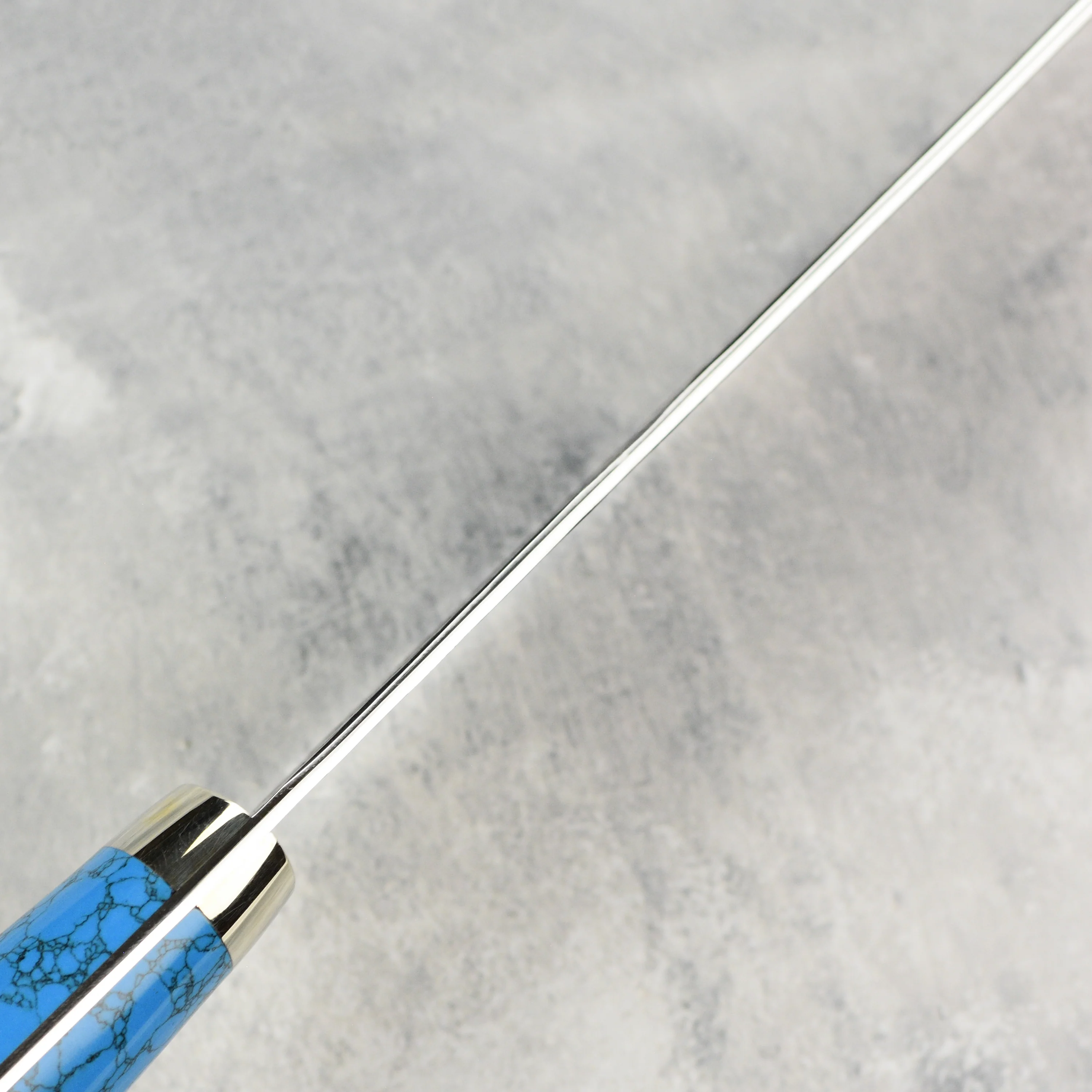 Nigara SG2 Kurouchi Tsuchime 10.6" Sakimaru Sujihiki, Blue Turquoise - Image 3
