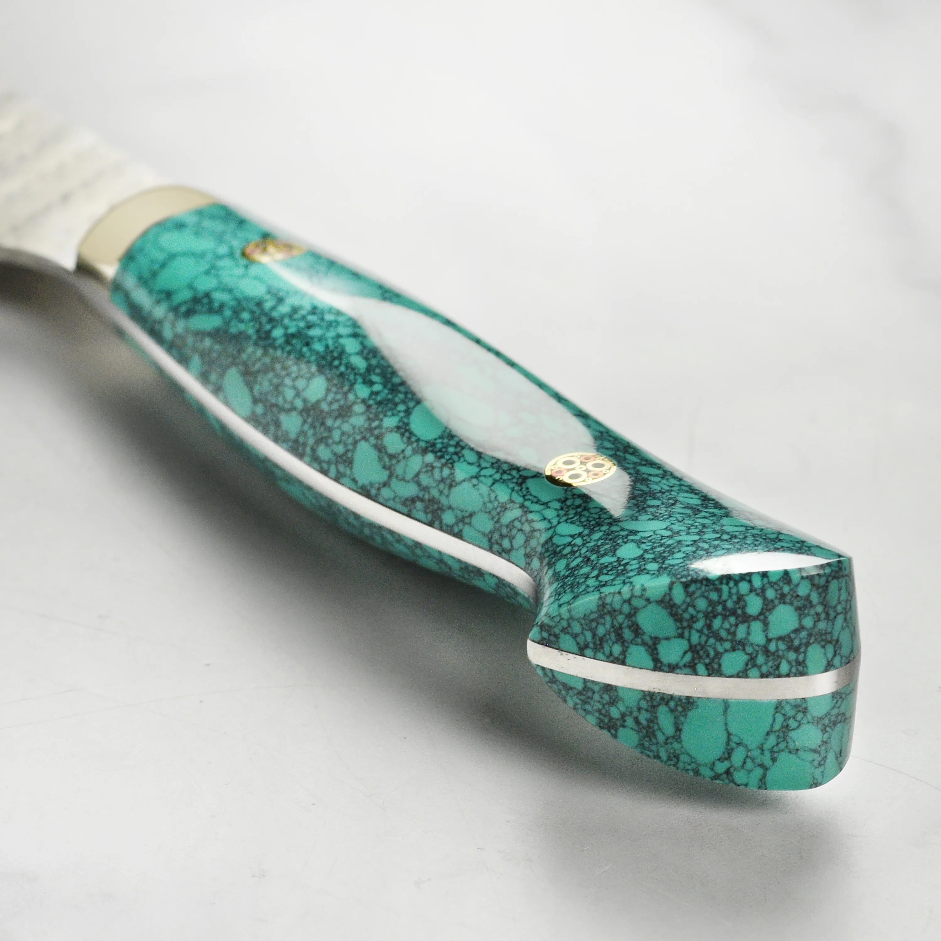 Nigara SG2 Migaki Tsuchime 7" Bunka, Green Turquoise - Image 2