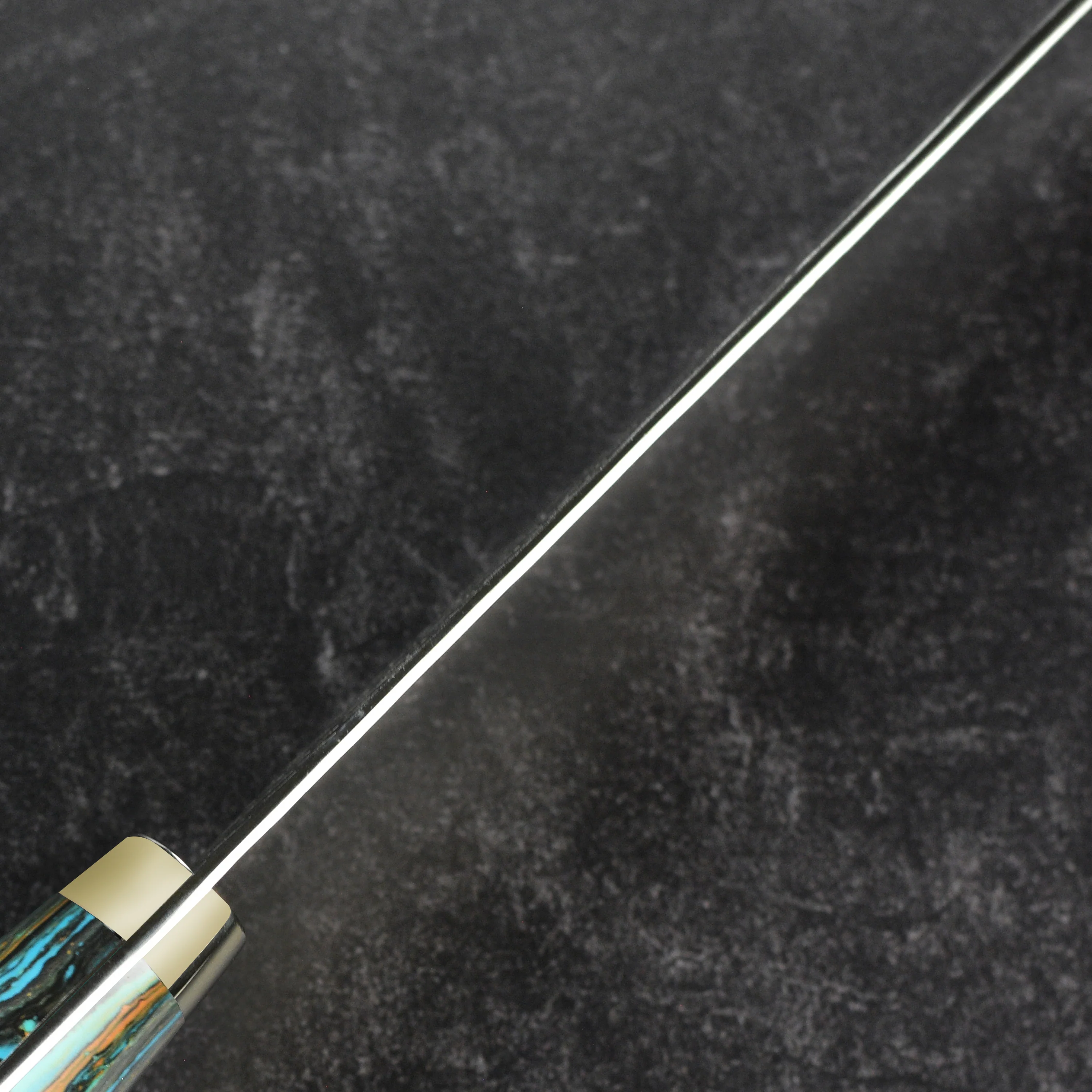 Nigara SG2 Migaki Tsuchime 8.25" Gyuto, Striped Turquoise - Image 3