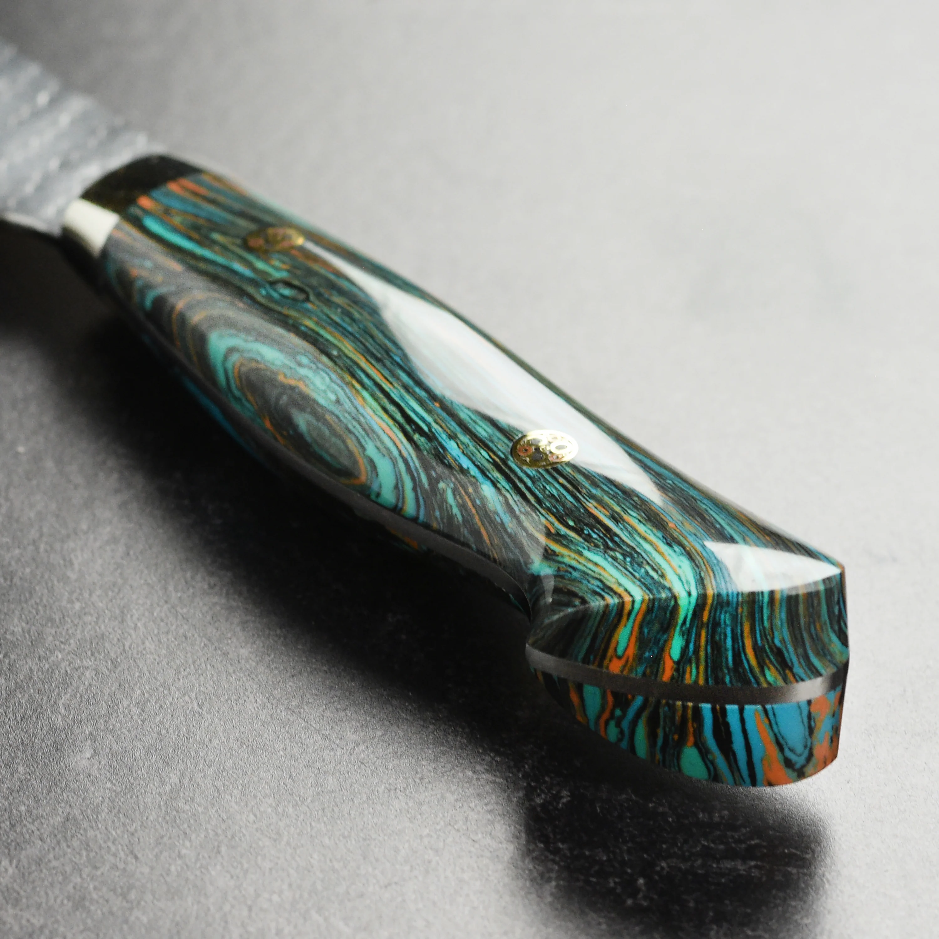 Nigara SG2 Migaki Tsuchime 8.25" Gyuto, Marble Turquoise - Image 2