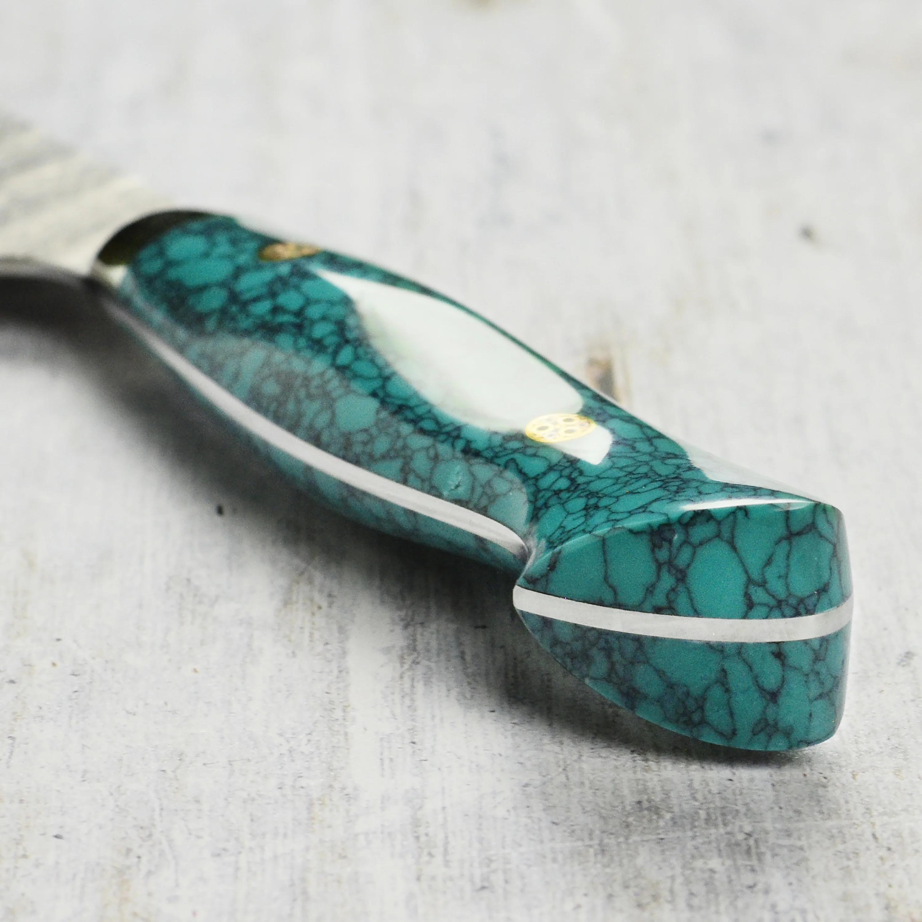 Nigara SG2 Migaki Tsuchime 9.4" Gyuto, Green Turquoise - Image 2