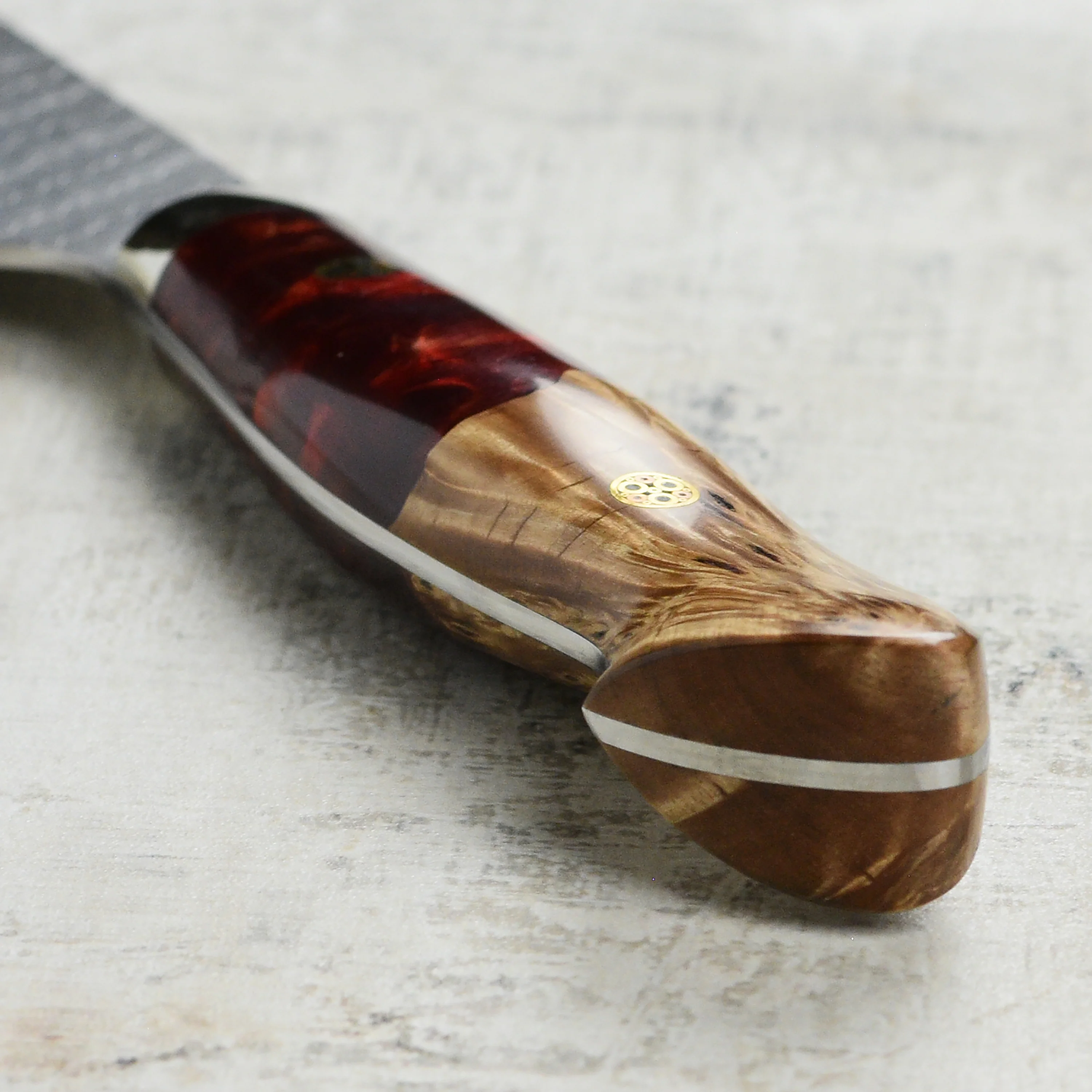 Nigara SG2 Migaki Tsuchime 9.4" Gyuto, Crimson Acrylic - Image 2