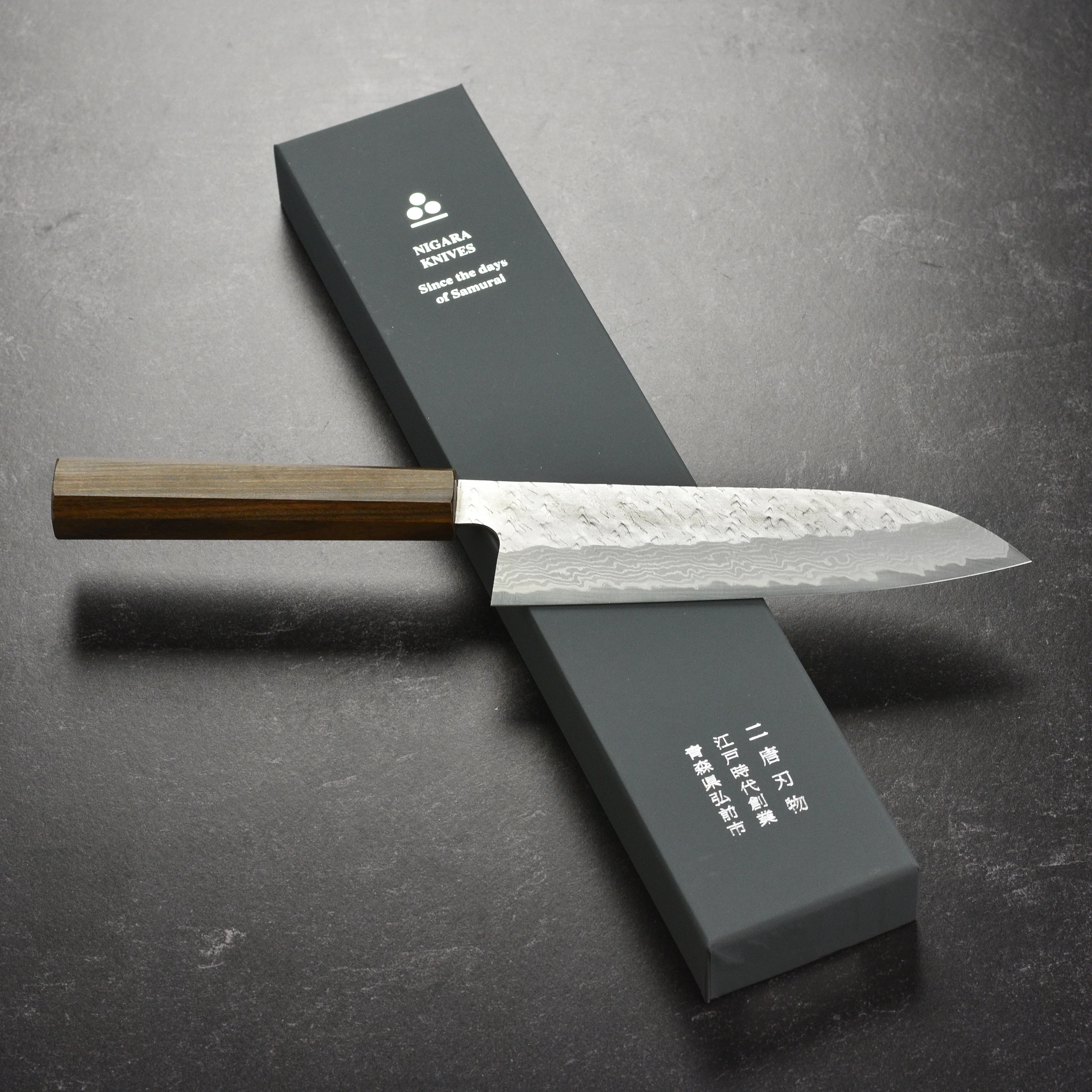 Nigara VG10 Tsuchime Damascus 7" Santoku - Image 6