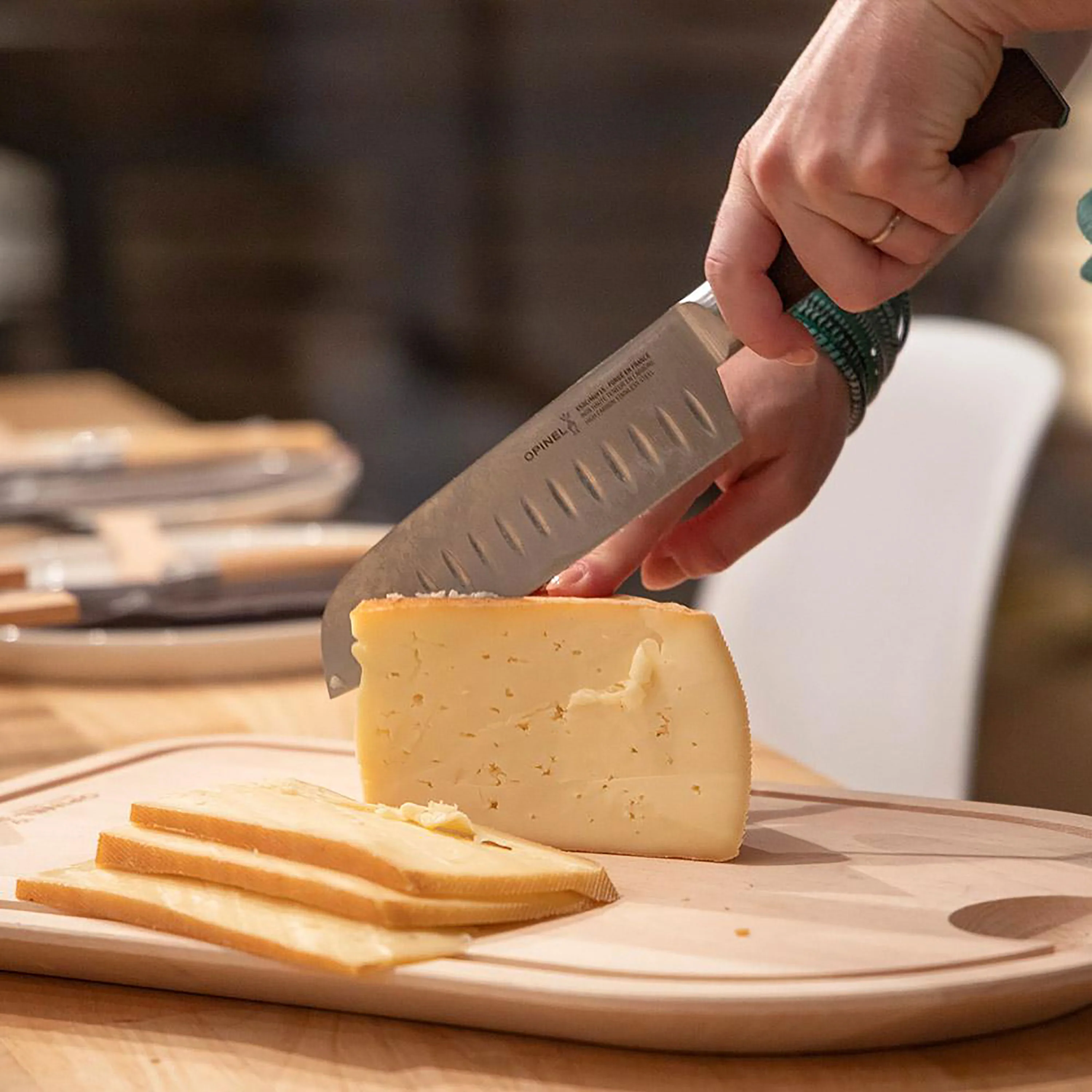 Opinel Forged 1890 7" Hollow Edge Santoku Knife - Image 5